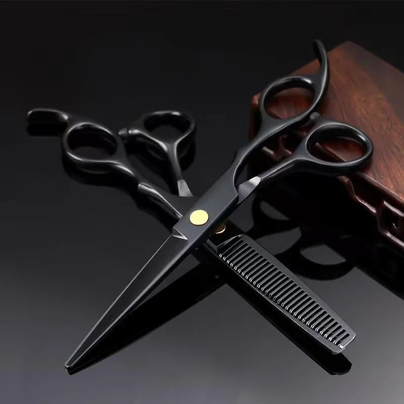 GBMULG Hair Cutting Shears, 6 Inch Professional Black Salon Barber Scissor Hair Scissors Hairdressing Cutting Thinning Shears Set, GBMULG Hair Cutting Shears, 6 Inch Professional Black Salon Barber Scissor Hair Scissors Hairdressing Cutting Thinning Shears Set,