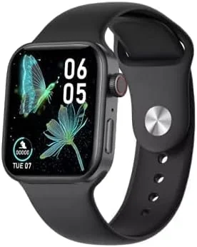 ساعت هوشمند AWH سری 7 سازگار با گوشی های آیفون و اندروید، ردیاب ضربان قلب و دمای بدن، اعلان تماس ها و پیام ها (مشکی)