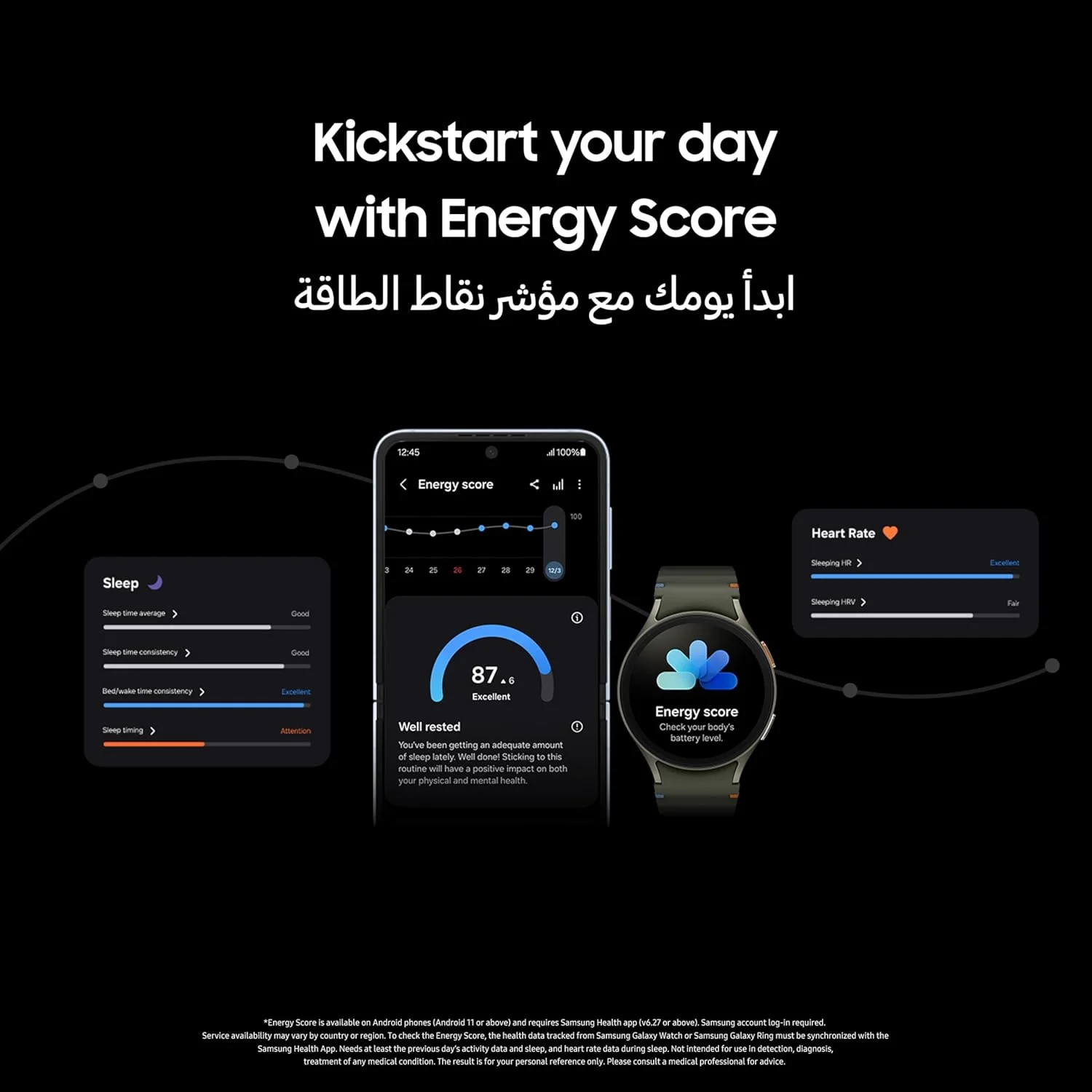 ساعت هوشمند سامسونگ گلکسی واچ 7، سبز، 44 میلی متر، LTE، مربی خواب، ردیاب تناسب اندام (نسخه امارات)