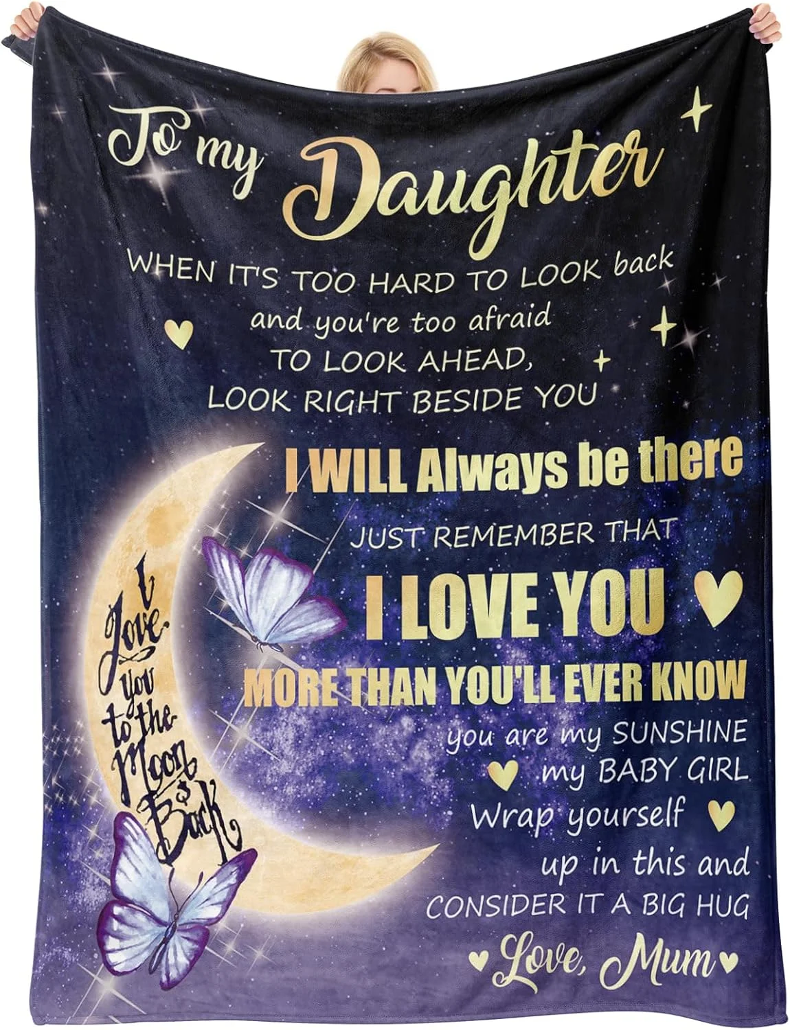 هدیه های Vetbuosa برای دختر از طرف مادر، هدیه تولد دختر، هدیه کریسمس/فارغ التحصیلی/روز ولنتاین برای دختر، پتوی دخترانه 152x127 سانتی متر