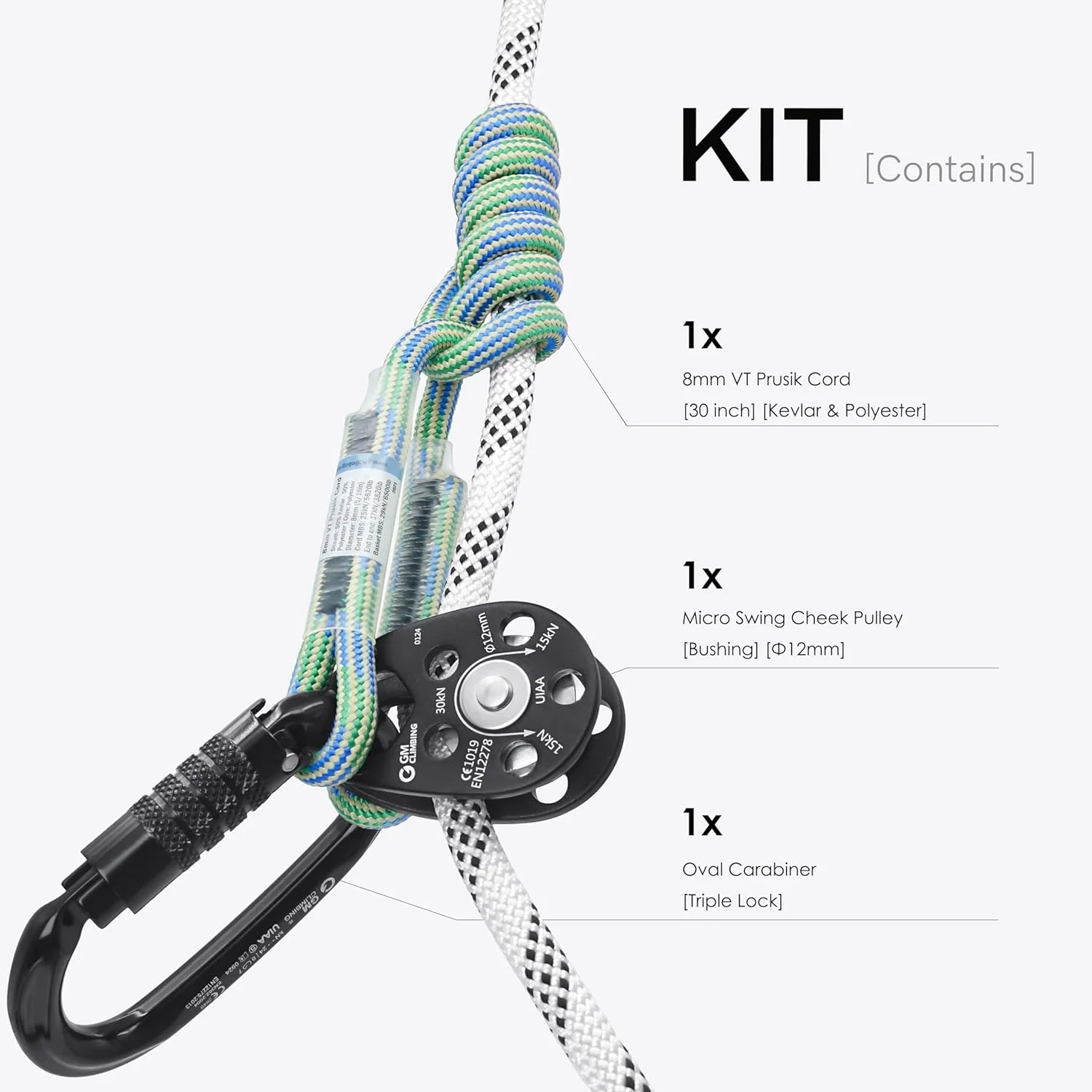 قرقره میکرو با صفحه متحرک GM CLIMBING، 30kN، دارای گواهینامه CE UIAA قرقره میکرو با صفحه متحرک GM CLIMBING، 30kN، دارای گواهینامه CE UIAA