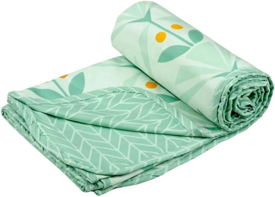 لحاف/پتوی نخی ممتاز چاپی 120 گرمی VAS COLLECTIONS برای تخت یک نفره (152x220 سانتی متر) | فوق العاده نرم و سبک | یک نفره - 152x220 سانتی متر - خاکستری آبی و سفید