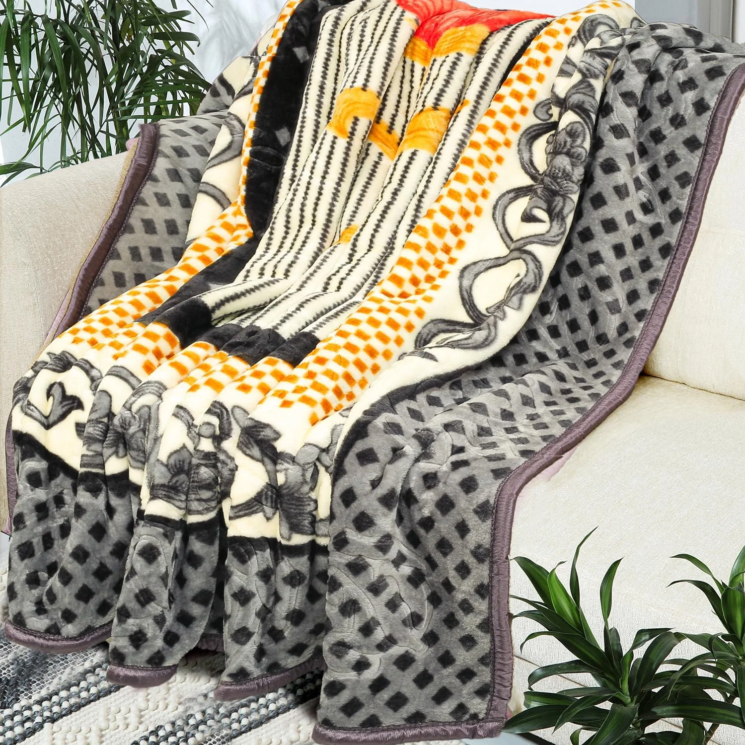 پتو نرم مینک پریمیوم VAS COLLECTIONS® - گرم و نرم، مناسب تخت دو نفره کینگ، پشم گوسفند نما برای تخت، مبل، کاناپه - پتوی زمستانی لوکس 2.5 کیلوگرمی طرح Multi-2 پتو نرم مینک پریمیوم VAS COLLECTIONS® - گرم و نرم، مناسب تخت دو نفره کینگ، پشم گوسفند نما برای تخت، مبل، کاناپه - پتوی زمستانی لوکس 2.5 کیلوگرمی طرح Multi-2