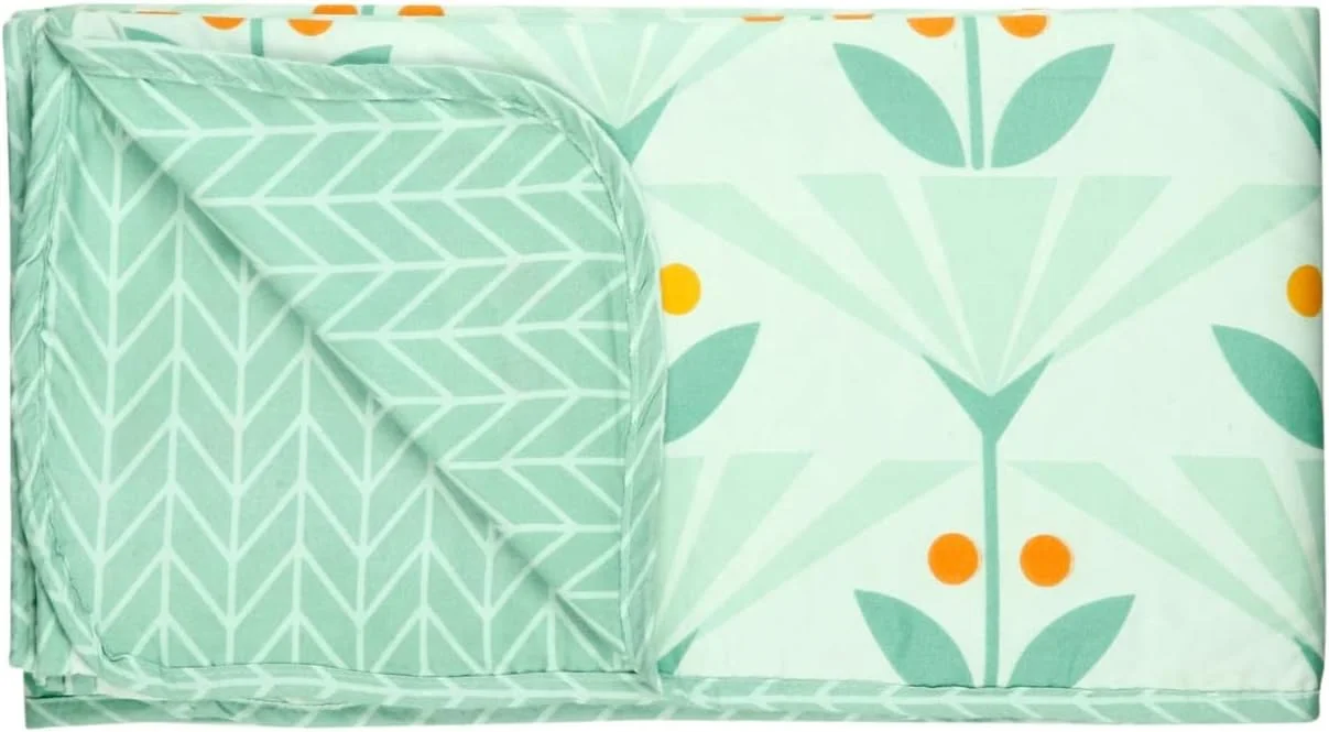 لحاف/پتوی نخی ممتاز چاپی 120 گرمی VAS COLLECTIONS برای تخت یک نفره (152x220 سانتی متر) | فوق العاده نرم و سبک | یک نفره - 152x220 سانتی متر - خاکستری آبی و سفید