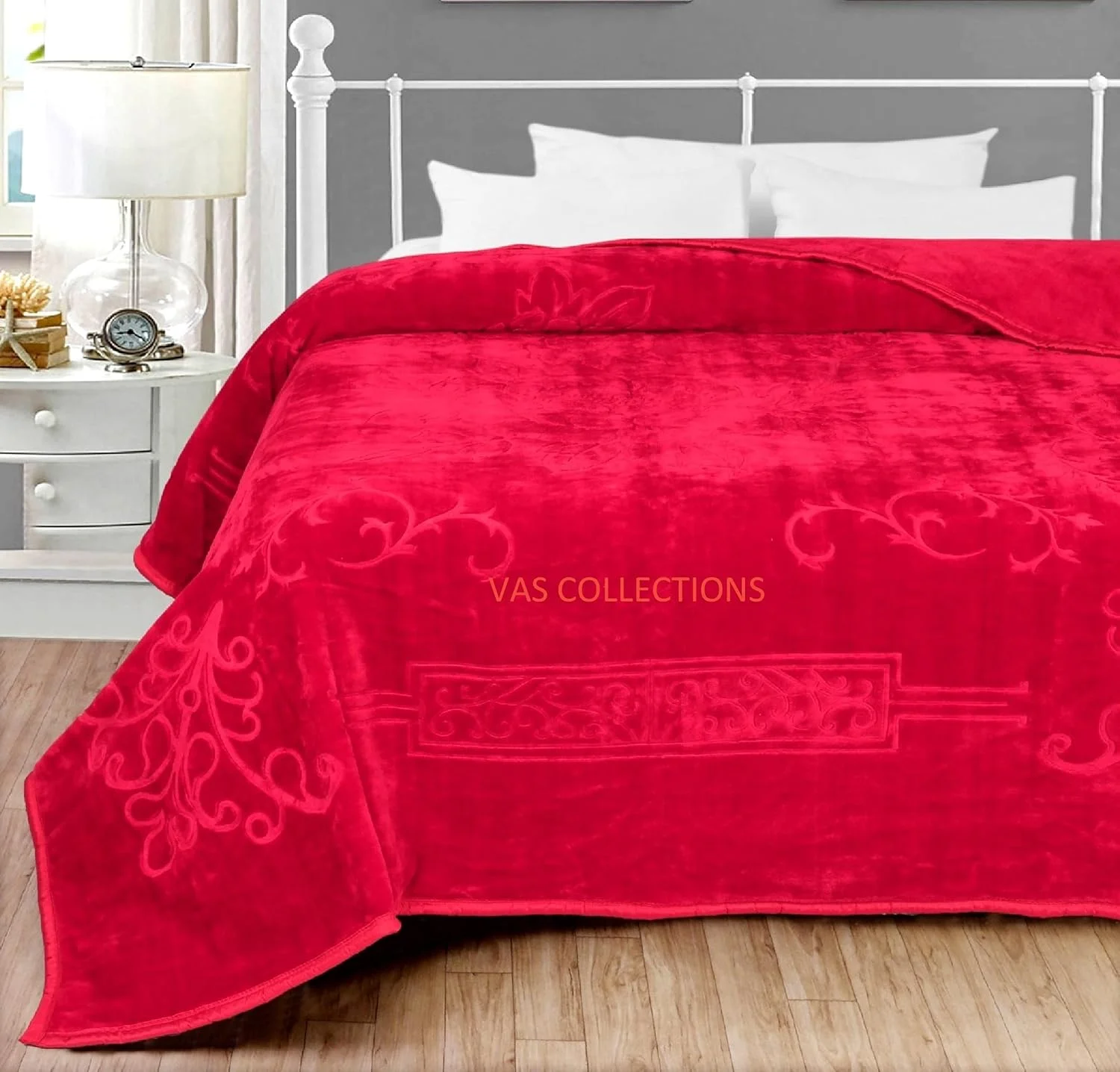 پتو دونفره مخملی واس کالکشن، قرمز، مارون، 1 عدد