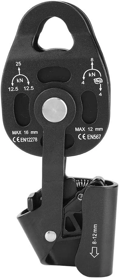 GHQERTY Pulley Wheel,Magnalium Alloy Heavy Duty Single Swivel Pulley 25KN Rope Pulley for Mountaineering Hoisting Rescue