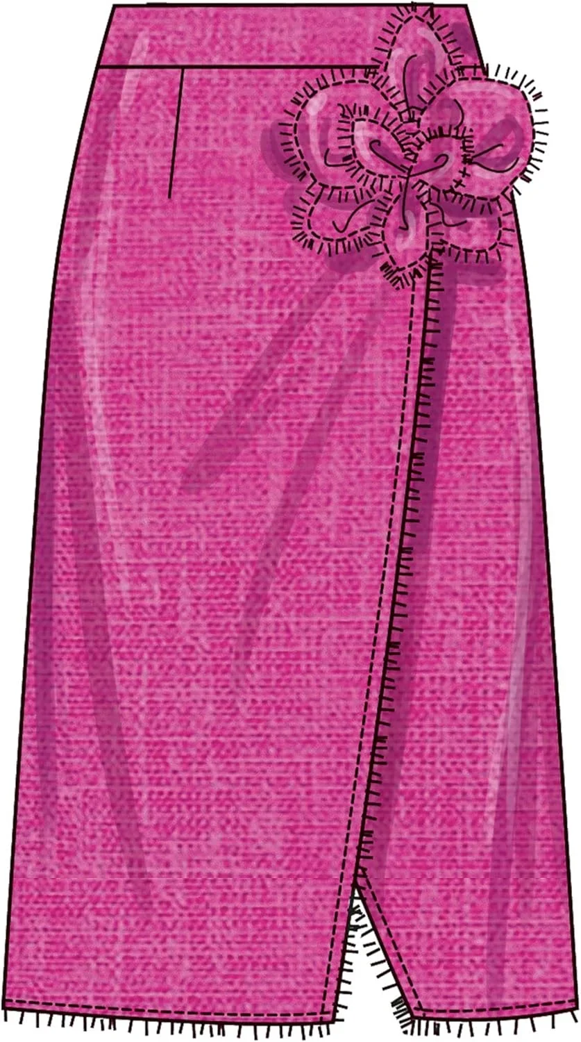 الگوی خیاطی SIMPLICITY SS3104K5 دامن هایWrap زنانه با گل سه بعدی جداشدنی K5 (سایز 8-10-12-14-16)