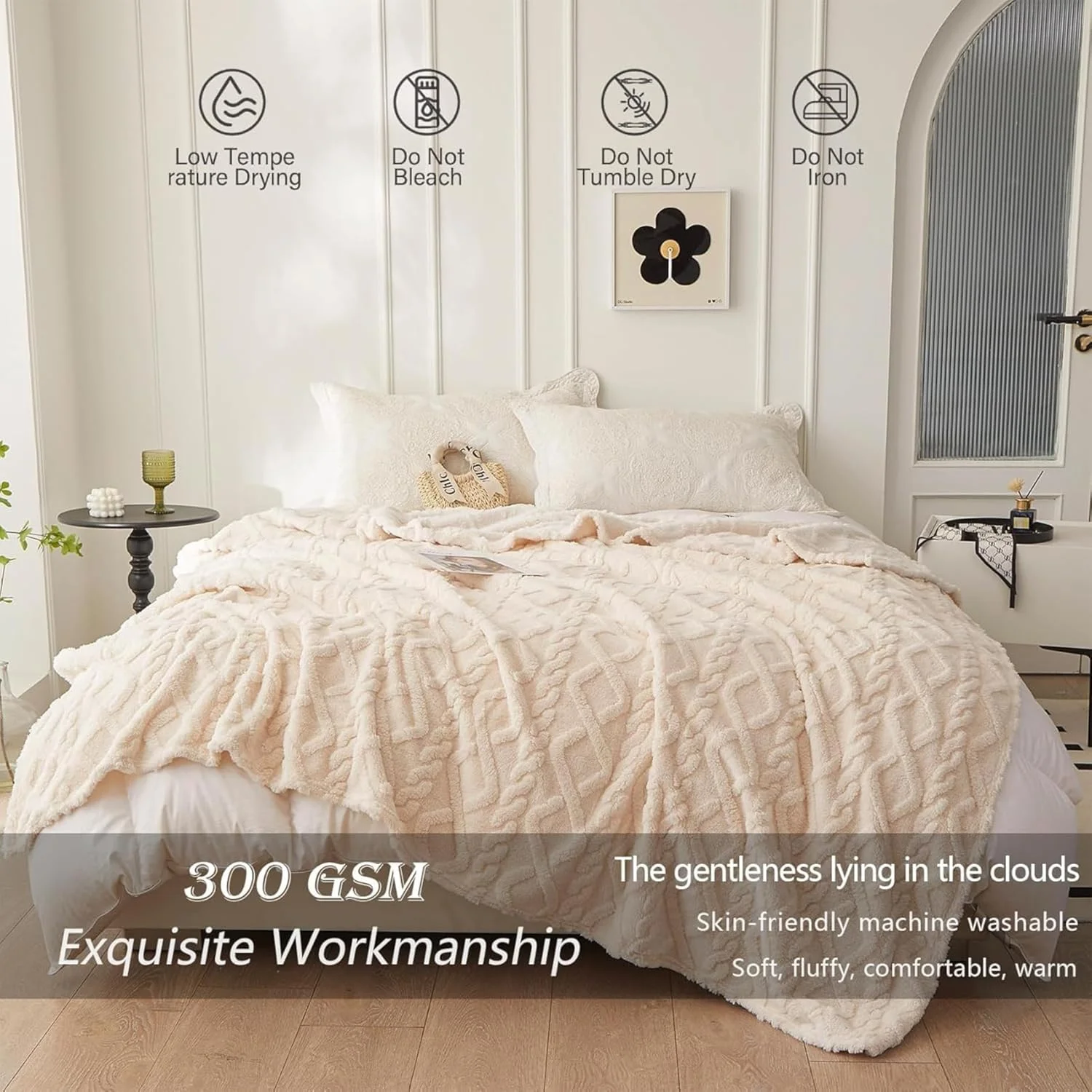 پتوی شرپای مخملی و نرم ولوِردک، دو رو، سایز کینگ (200 x 230 سانتی متر)، 300 GSM، قابل شستشو در ماشین لباسشویی، نرم، پفکی و گرم با طرح سه بعدی زیبا برای مبل، کاناپه و تخت (بژ) پتوی شرپای مخملی و نرم ولوِردک، دو رو، سایز کینگ (200 x 230 سانتی متر)، 300 GSM، قابل شستشو در ماشین لباسشویی، نرم، پفکی و گرم با طرح سه بعدی زیبا برای مبل، کاناپه و تخت (بژ)