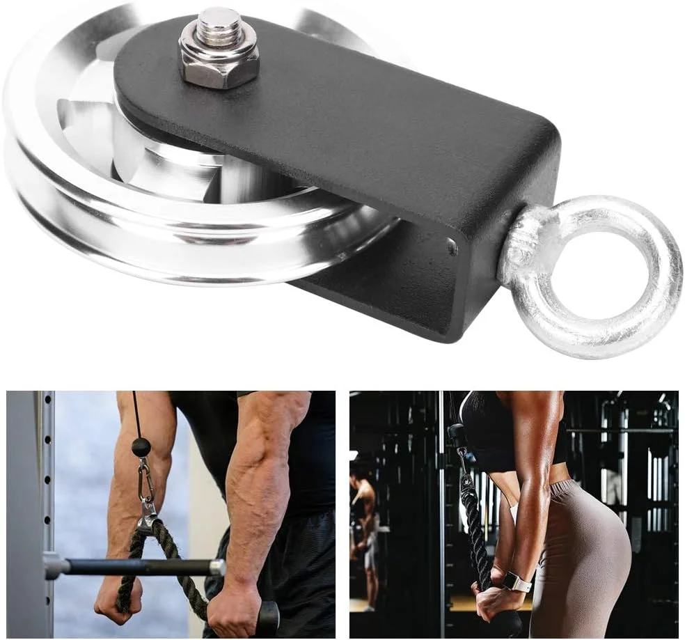 قرقره تجهیزات تمرین عضلات سه سر بازویی GDJmnbv، آهن، قرقره براکت تجهیزات تناسب اندام، بی صدا، آلیاژ آلومینیوم، مقاوم در برابر سایش، برای کار در فضای باز و دیوار خانه چوبی