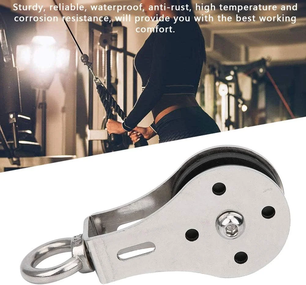 چرخ قرقره کابل EVTSCAN استیل ضد زنگ، قرقره بالابر بلبرینگ تجهیزات تناسب اندام چرخ آویز قرقره ثابت کششی بی صدا