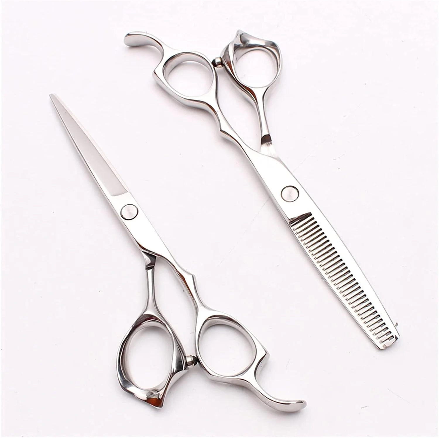 FURLOU Hair Cutting Scissors Haircut,6 Inch Professional Hairdressing,Hair Styling Tool,Thinning,Household Hairdressing,Barber Scissors (Clear)