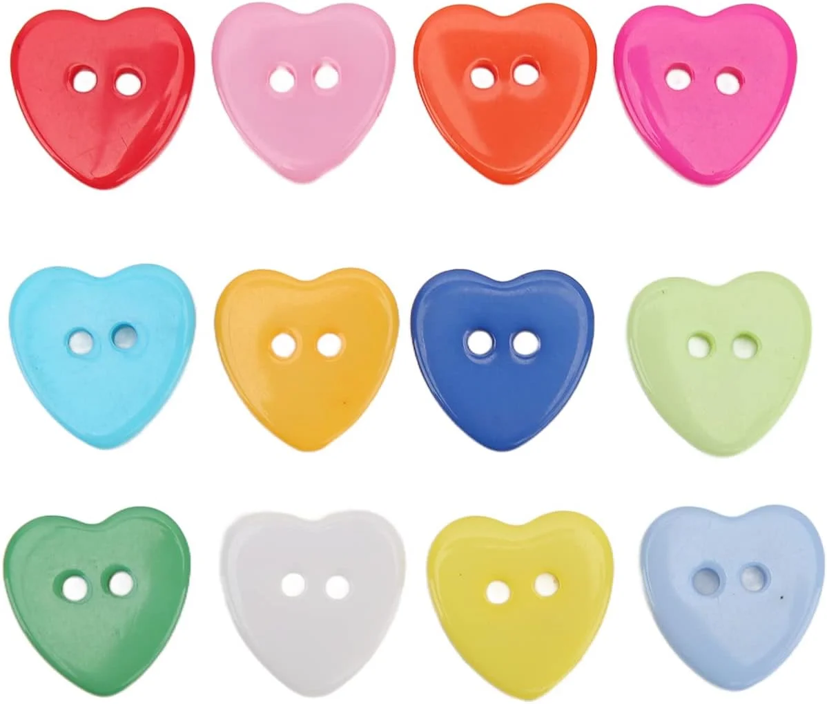 دکمه خیاطی ANKROYU، 200 عدد دکمه قلبی شکل 15 میلی متری، دکمه های رزینی برای خیاطی، بافندگی، صنایع دستی دکمه خیاطی ANKROYU، 200 عدد دکمه قلبی شکل 15 میلی متری، دکمه های رزینی برای خیاطی، بافندگی، صنایع دستی