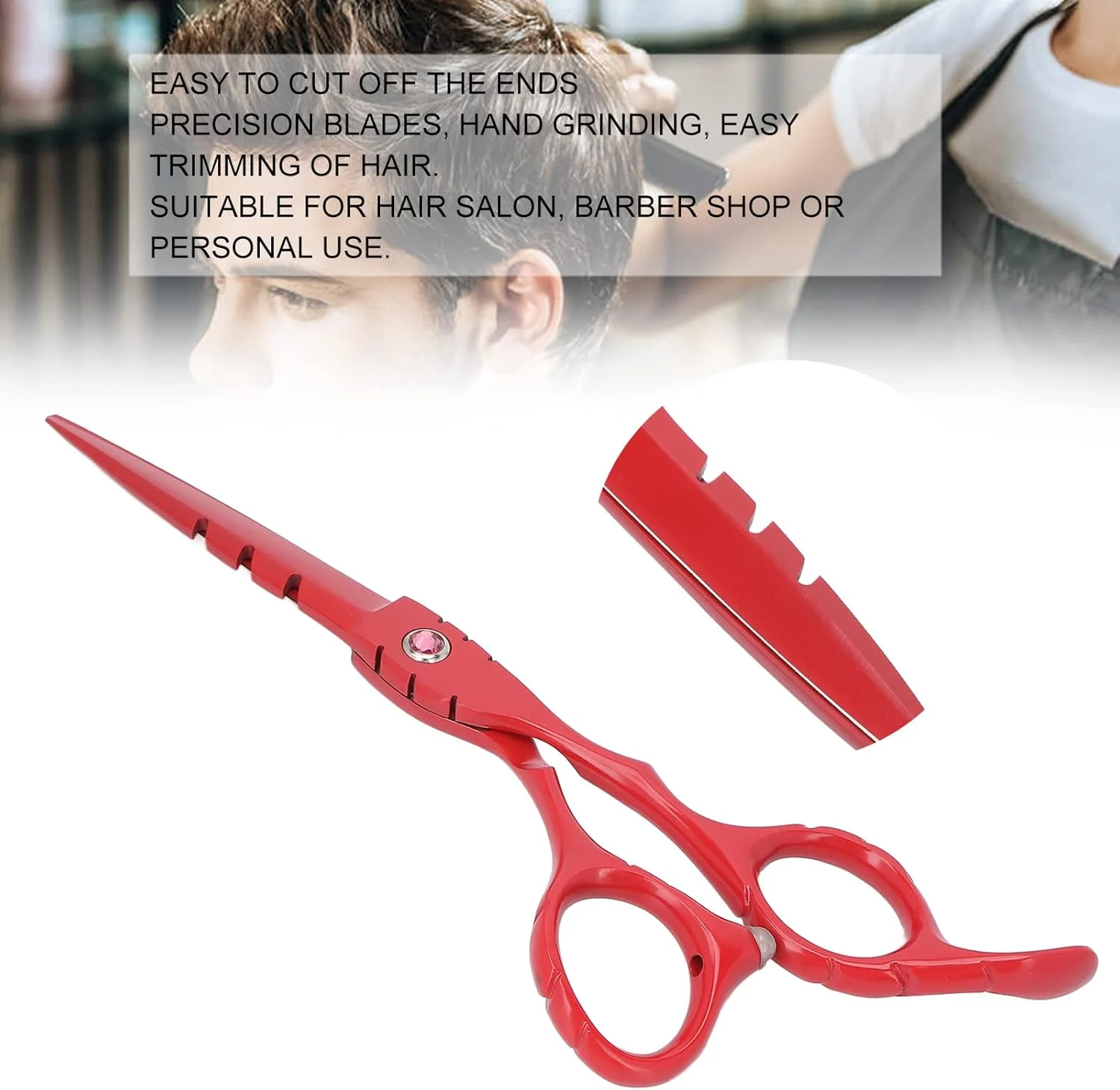 قیچی آرایشگری تخت، قیچی آرایشگری حرفه ای 6 اینچی ارگونومیک برای استفاده خانگی (قرمز) قیچی آرایشگری تخت، قیچی آرایشگری حرفه ای 6 اینچی ارگونومیک برای استفاده خانگی (قرمز)