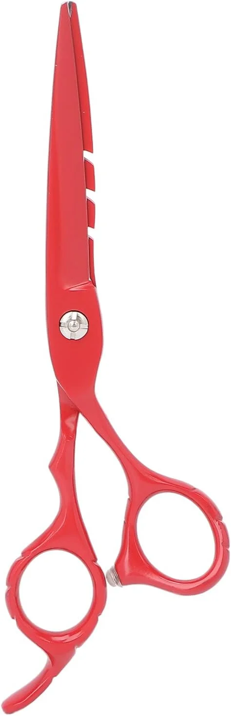 قیچی آرایشگری تخت، قیچی آرایشگری حرفه ای 6 اینچی ارگونومیک برای استفاده خانگی (قرمز) قیچی آرایشگری تخت، قیچی آرایشگری حرفه ای 6 اینچی ارگونومیک برای استفاده خانگی (قرمز)