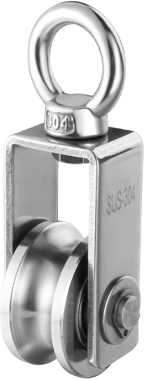 قرقره استیل ضد زنگ 304 کی سی ان او اف ان سی برای کابل فولادی، قرقره برای طناب، قرقره با 2 بلبرینگ، 1 عدد