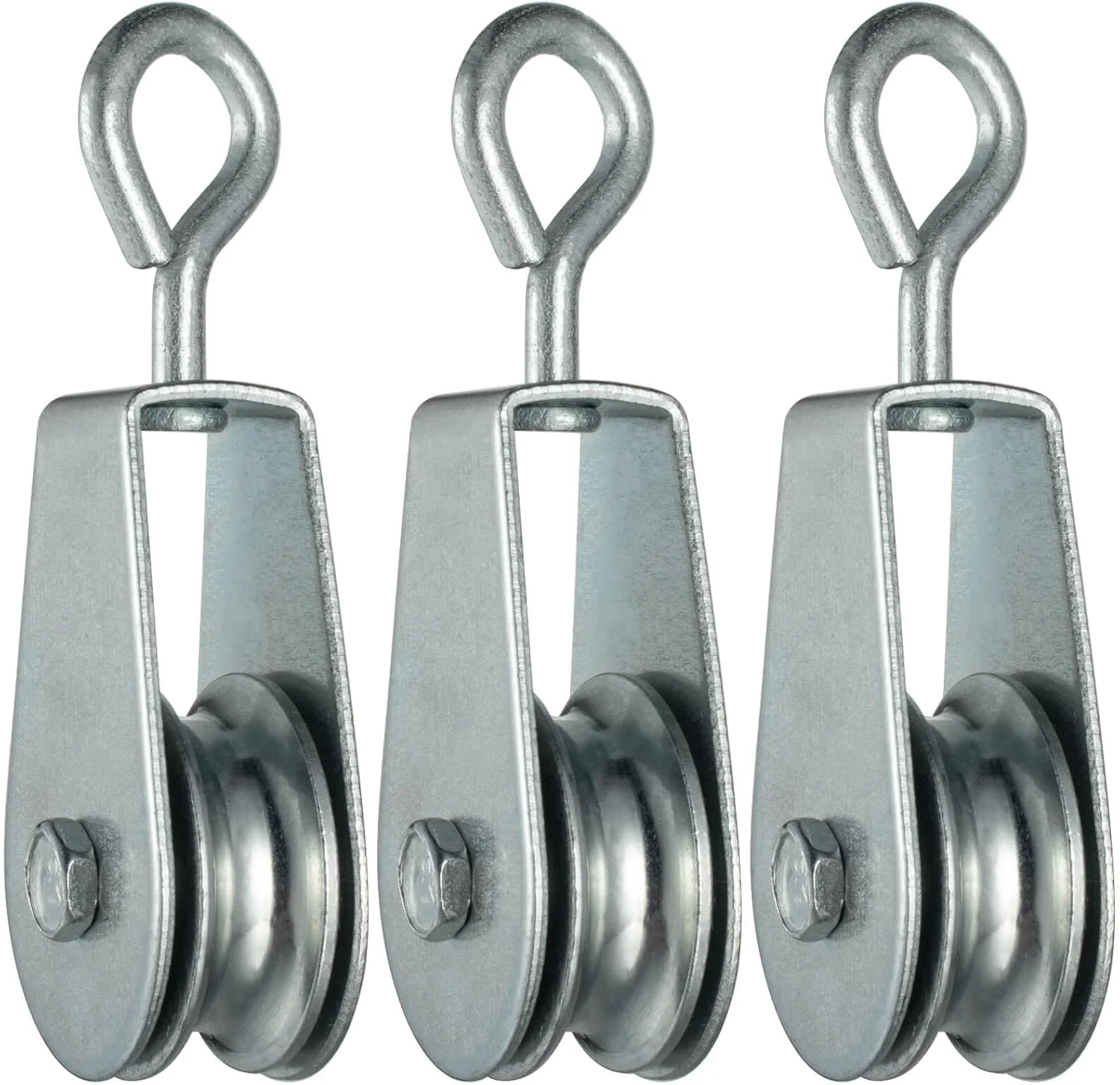 مجموعه 3 عددی قرقره کابل فولادی کوچک KCNOFNC با بلبرینگ، قرقره کابل برای طناب های 1 تا 6 میلی متر، فولاد گالوانیزه