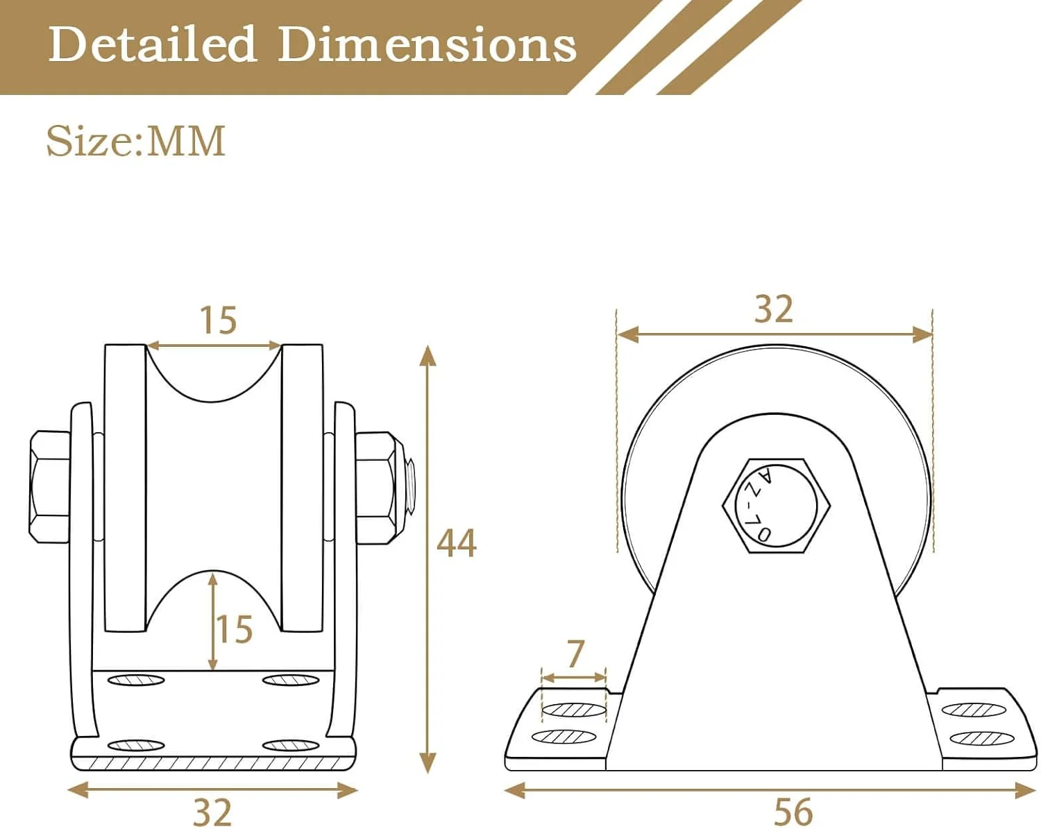 قرقره کابل فولادی KCNOFNC، قرقره برای طناب، قرقره با 2 بلبرینگ، بسته 1 عددی