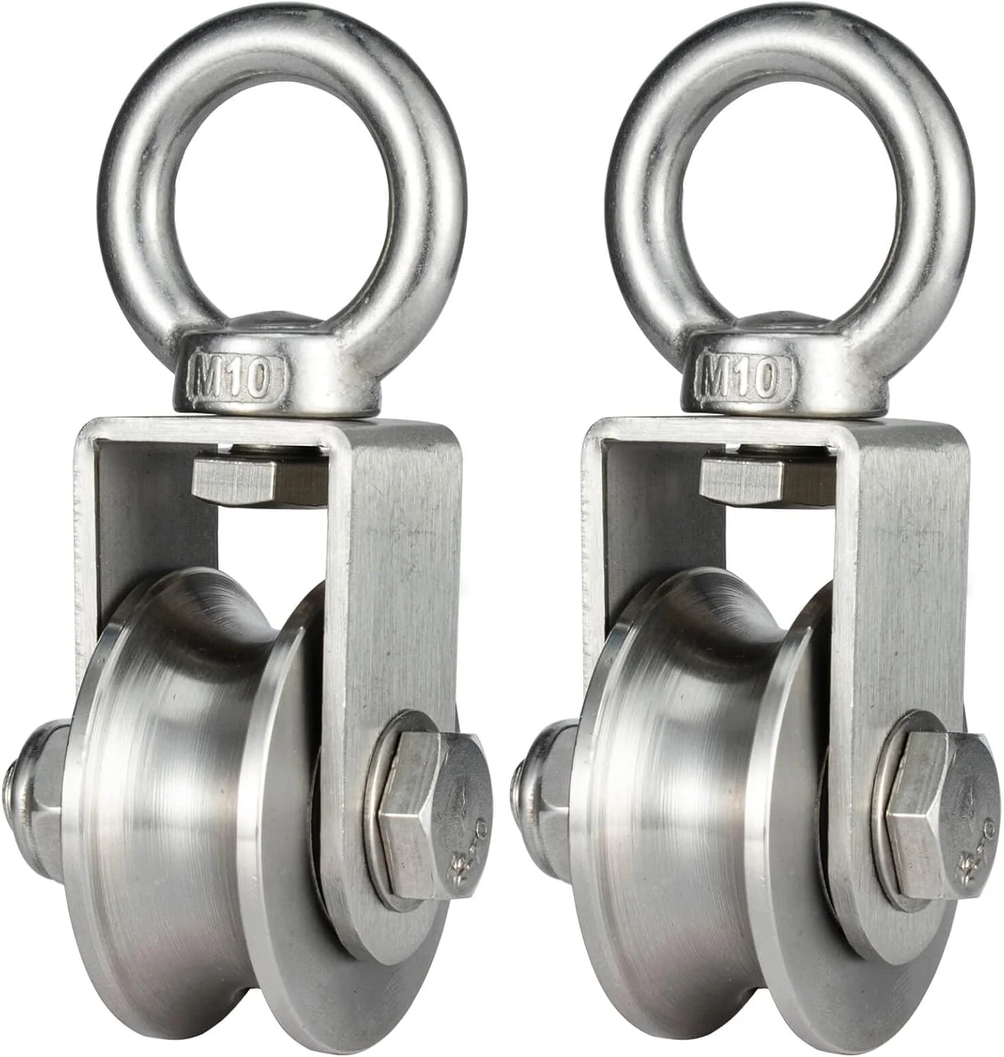 مجموعه 2 عددی قرقره KCNOFNC استیل ضد زنگ برای کابل فولادی، قرقره با 2 بلبرینگ، ظرفیت بار 500 کیلوگرم