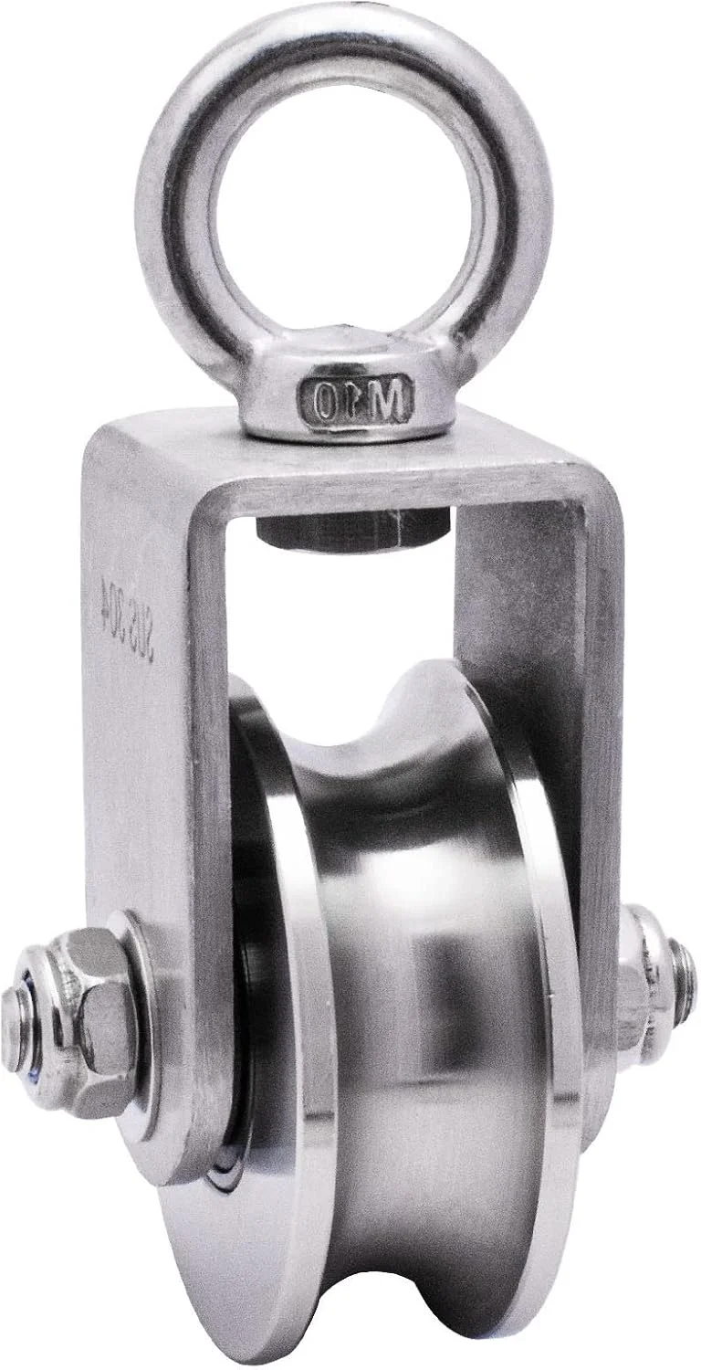 قرقره طناب KCNOFNC با قلاب کارابین، قرقره بلوک طناب برای طناب ها، کابل فولادی، قرقره استیل ضد زنگ 304، ظرفیت بار 800 کیلوگرم