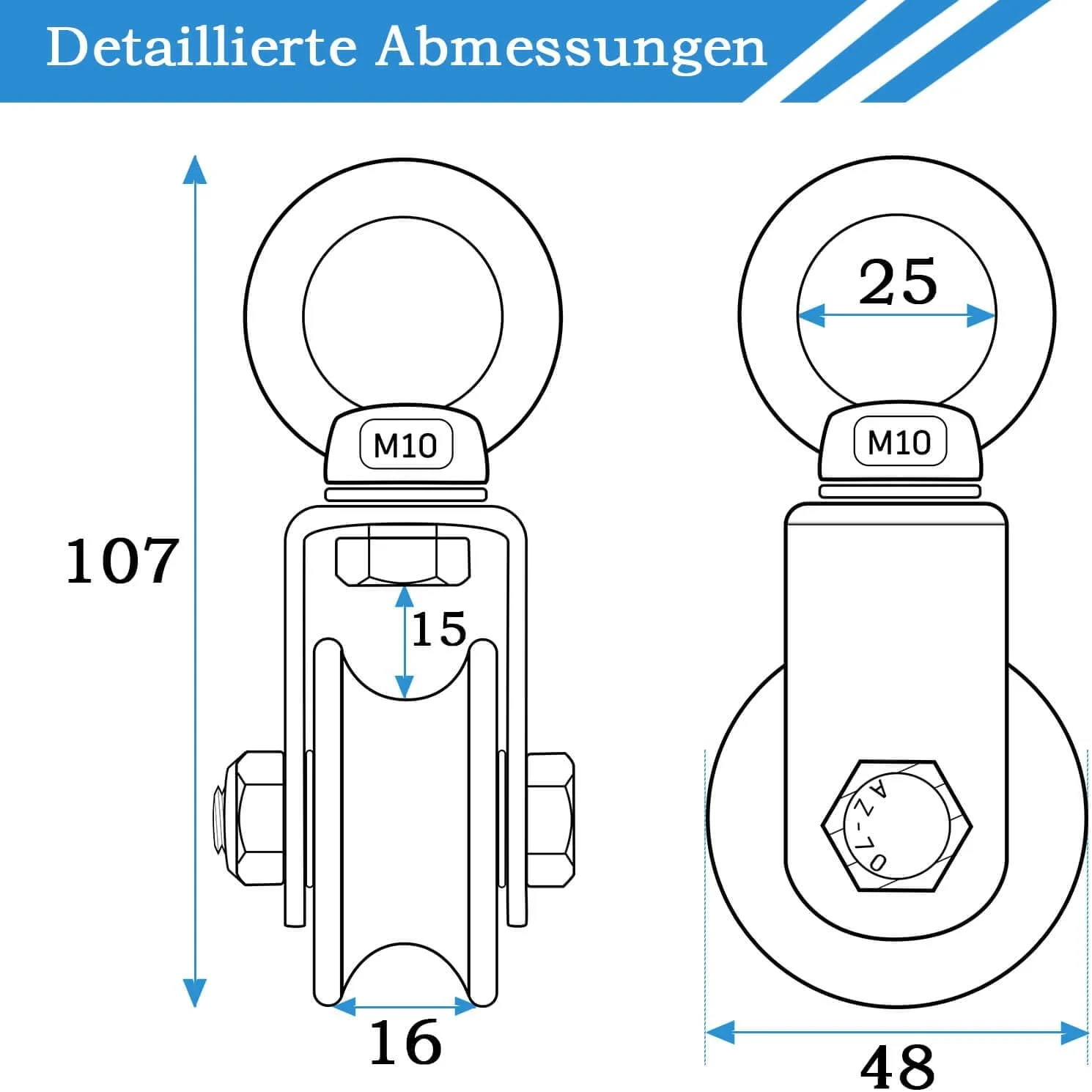 مجموعه 2 عددی قرقره KCNOFNC استیل ضد زنگ برای کابل فولادی، قرقره با 2 بلبرینگ، ظرفیت بار 500 کیلوگرم