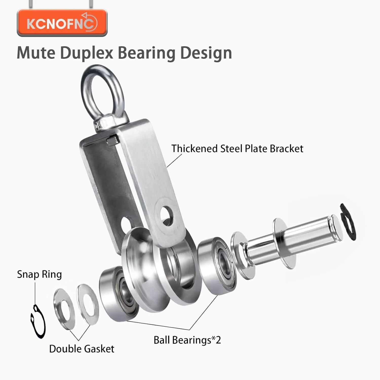 مجموعه 2 عددی قرقره کابل فولادی KCNOFNC با قلاب کارابین M7، بلبرینگ داخلی، قرقره طناب استیل ضد زنگ برای طناب ها