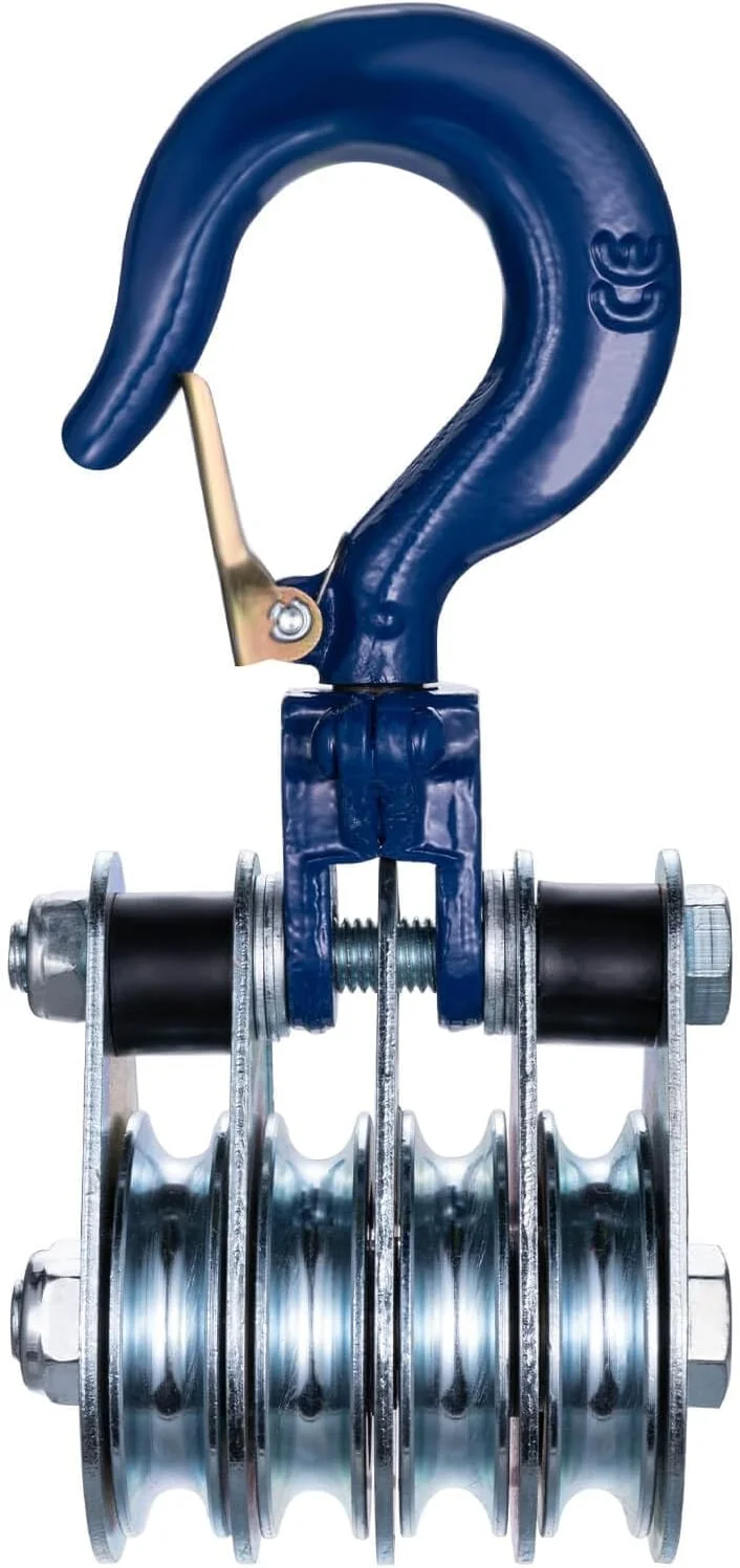 قرقره چهار چرخ تک تن KCNOFNC با بلبرینگ و قلاب، قرقره برای طناب های 10 میلی متری، کابل فولادی، برای لوازم جانبی جنگلداری، وینچ قرقره کابل، بسته 1 عددی قرقره چهار چرخ تک تن KCNOFNC با بلبرینگ و قلاب، قرقره برای طناب های 10 میلی متری، کابل فولادی، برای لوازم جانبی جنگلداری، وینچ قرقره کابل، بسته 1 عددی