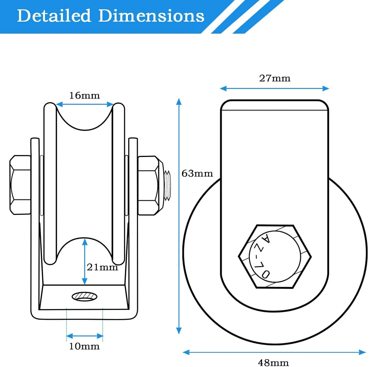 قرقره KCNOFNC با 2 بلبرینگ، قرقره بدنسازی استیل ضد زنگ، قرقره برای طناب های 12 میلی متری، کابل فولادی، ظرفیت بار 500 کیلوگرم