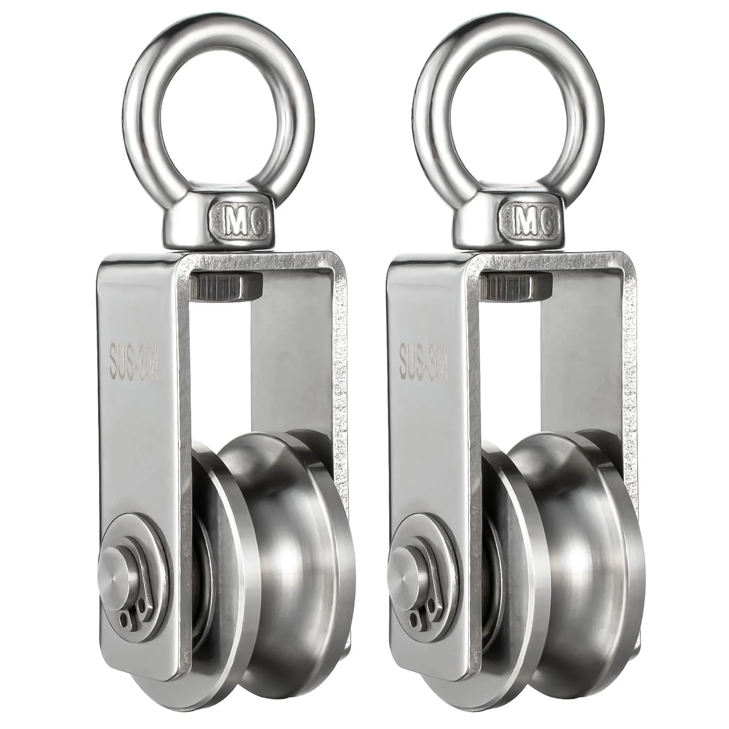 قرقره KCNOFNC با 2 بلبرینگ، قرقره استیل ضد زنگ 304 مناسب برای طناب و کابل فولادی، ظرفیت بار 250 کیلوگرم، بسته 2 عددی قرقره KCNOFNC با 2 بلبرینگ، قرقره استیل ضد زنگ 304 مناسب برای طناب و کابل فولادی، ظرفیت بار 250 کیلوگرم، بسته 2 عددی