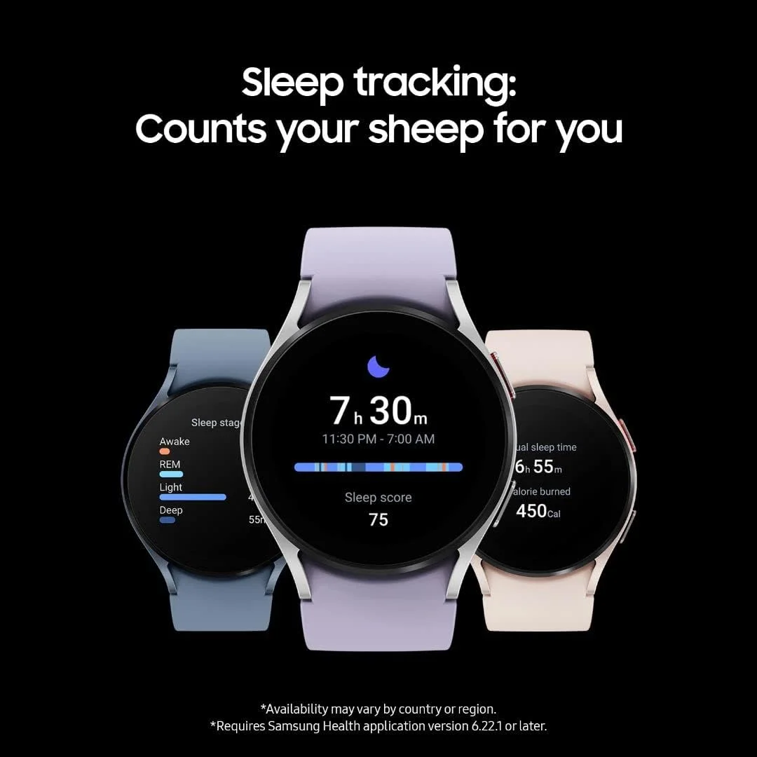 ساعت هوشمند بلوتوثی 44 میلی‌متری سامسونگ Galaxy Watch 5 با قابلیت ردیابی بدن، سلامتی، تناسب اندام و خواب، باتری بهبود یافته، شیشه کریستال یاقوت کبود، ردیابی GPS پیشرفته، نسخه ایالات متحده، آبی