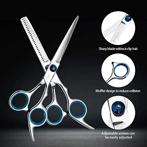 قیچی آرایشگری حرفه ای 6.5 اینچی FARRAY - قیچی آرایشگری استیل ضد زنگ ژاپنی برای سالن، خانه، تمام سنین - دسته ارگونومیک و تیغه های تیز (رنگ Aurora) قیچی آرایشگری حرفه ای 6.5 اینچی FARRAY - قیچی آرایشگری استیل ضد زنگ ژاپنی برای سالن، خانه، تمام سنین - دسته ارگونومیک و تیغه های تیز (رنگ Aurora)