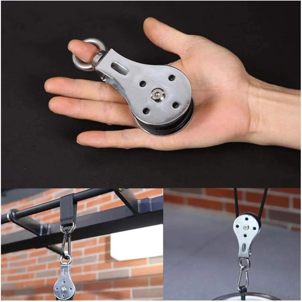 قرقره گردان Laipi، چرخ کشش بی صدا با بلبرینگ دوبل استیل ضد زنگ، قرقره سنگین با بارگیری 300 کیلوگرم، چرخ کشش بالابر حلقه گردان 360 درجه M8، مناسب برای سیم بکسل فولادی 3-8 میلی متر