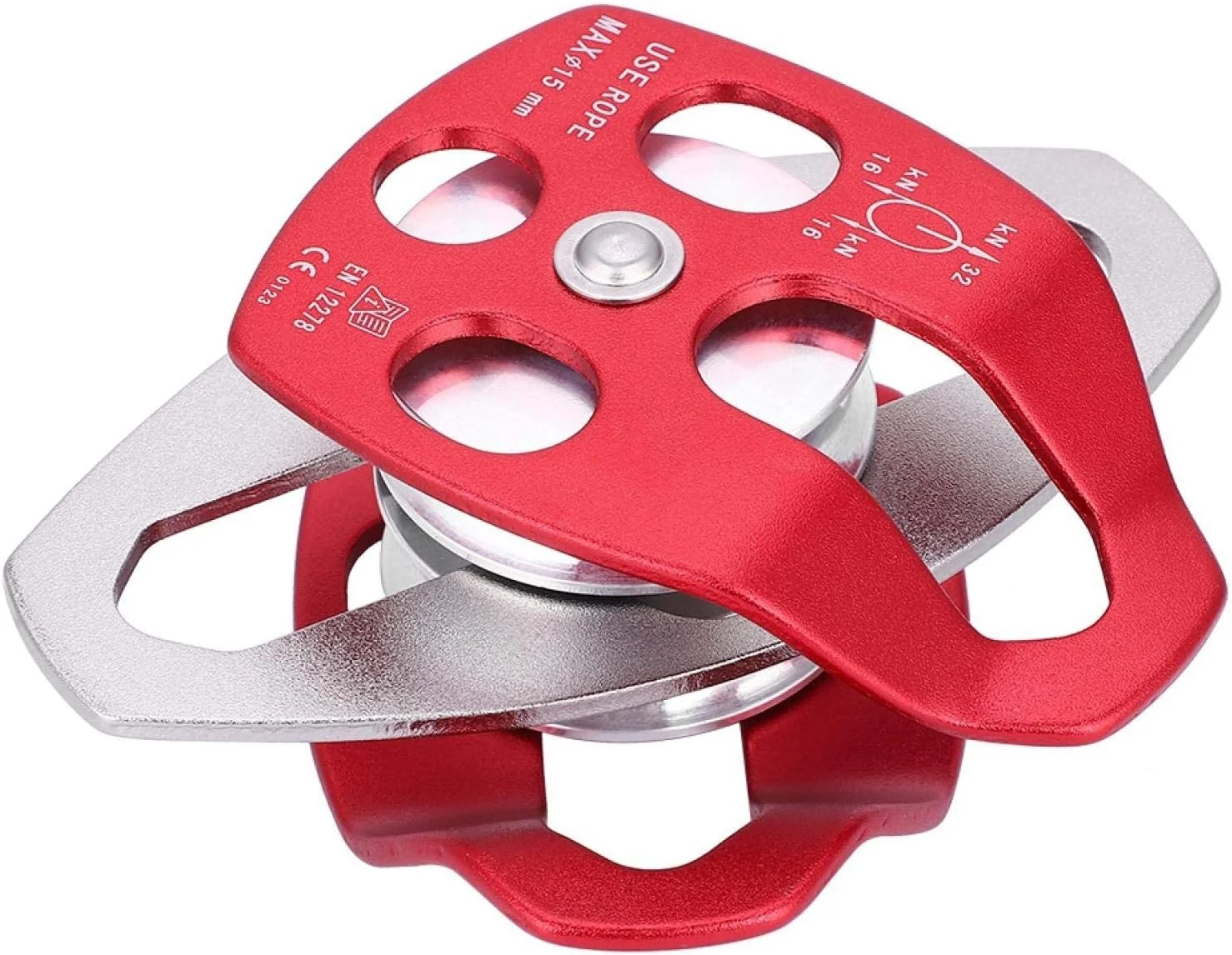 قرقره صعود مییا، 1 عدد قرقره چرخان تکی آلومینیومی قرمز برای حمل و نقل و صعود قرقره صعود مییا، 1 عدد قرقره چرخان تکی آلومینیومی قرمز برای حمل و نقل و صعود