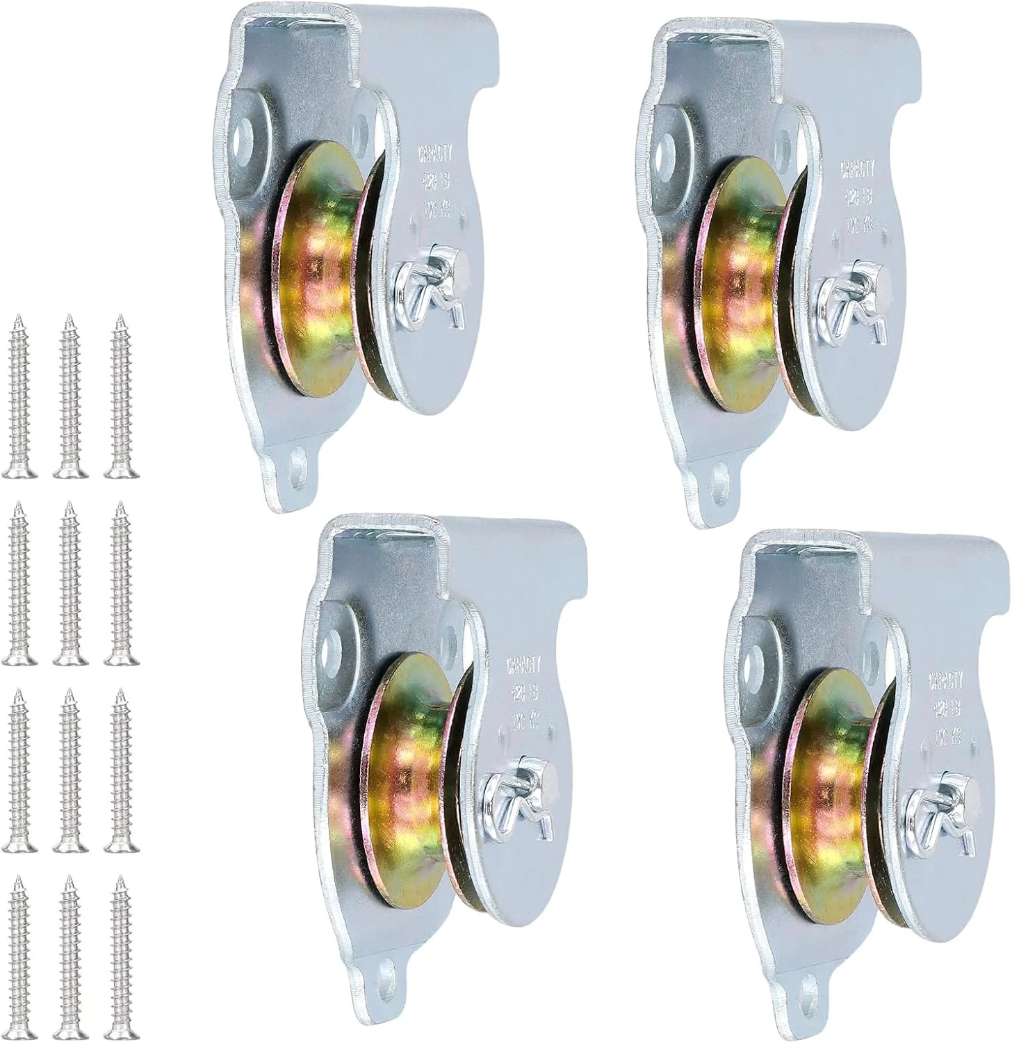 مجموعه 4 عددی قرقره 37 میلیمتری NAMYEUT برای طناب، قرقره کابل فولادی به همراه پیچ، قرقره برای طناب، کابل فولادی، ظرفیت باربری 190 کیلوگرم مجموعه 4 عددی قرقره 37 میلیمتری NAMYEUT برای طناب، قرقره کابل فولادی به همراه پیچ، قرقره برای طناب، کابل فولادی، ظرفیت باربری 190 کیلوگرم