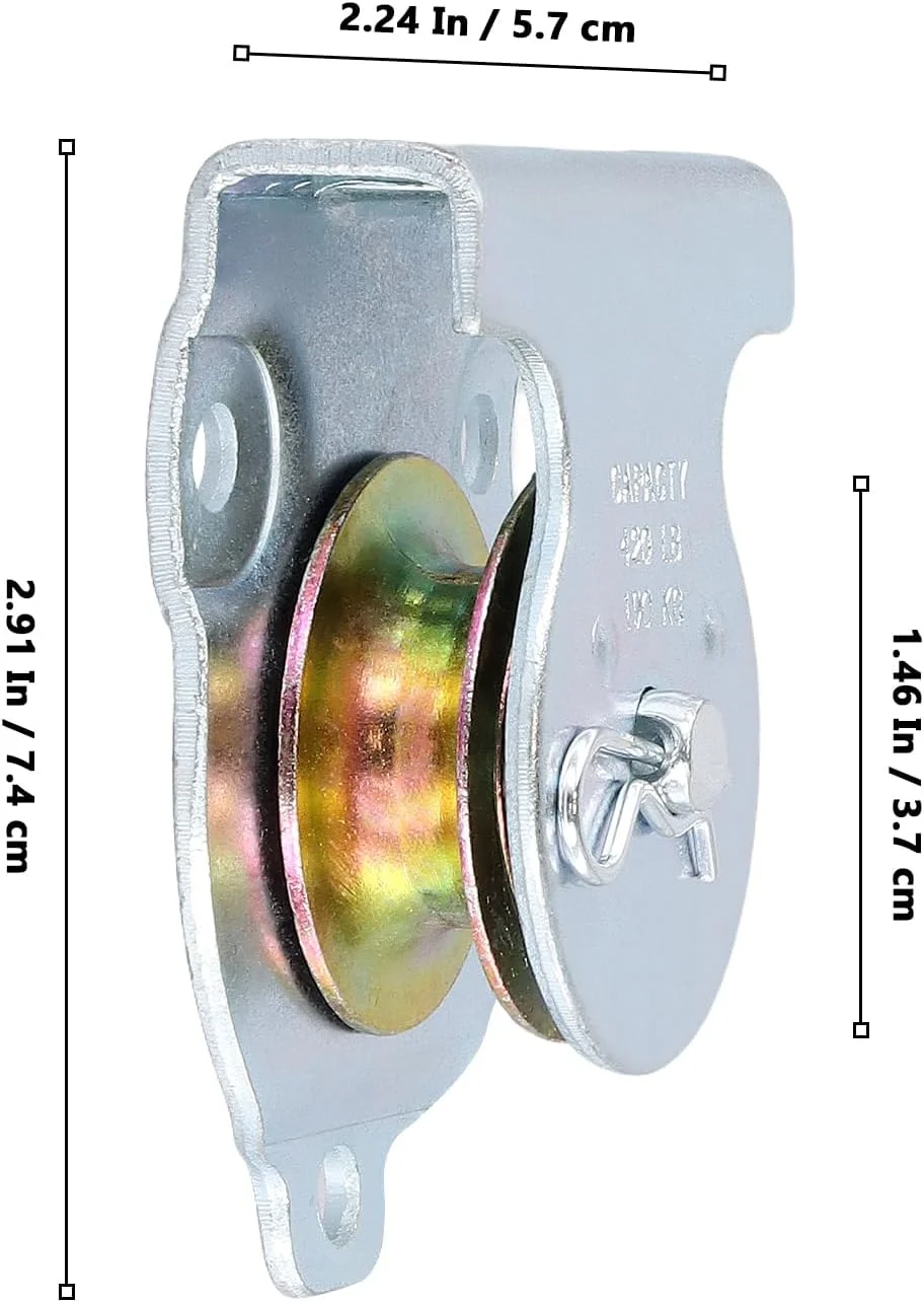 مجموعه 4 عددی قرقره 37 میلی‌متری NAMYEUT برای طناب، قرقره کابل فولادی به همراه پیچ، قرقره برای طناب، کابل فولادی، ظرفیت باربری 190 کیلوگرم