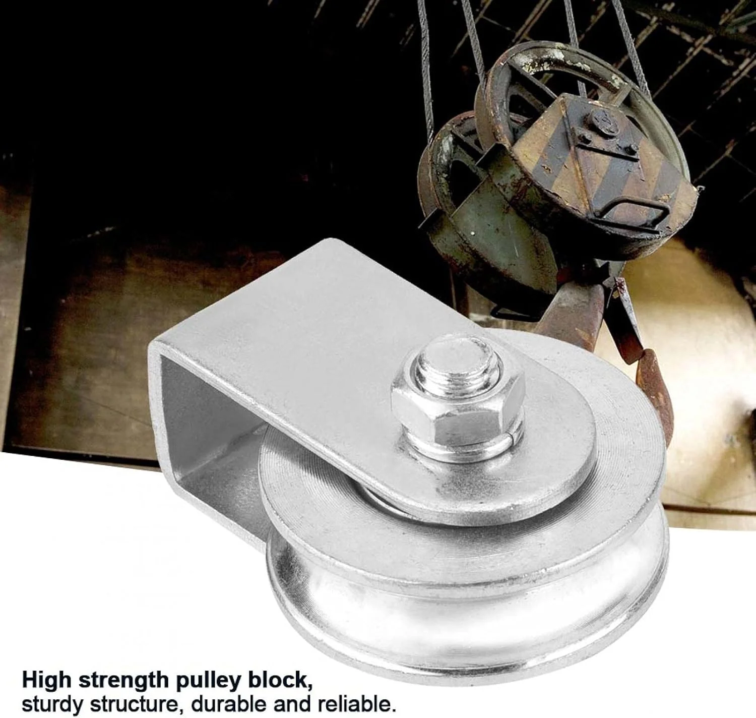 غلطک قرقره تک چرخ استیل ضد زنگ با ظرفیت بارگیری 0.3 تن، عملیات حرارتی شده برای سیم بکسل فولادی برای جرثقیل کششی (نیمه بسته بدون بلبرینگ رینگ)