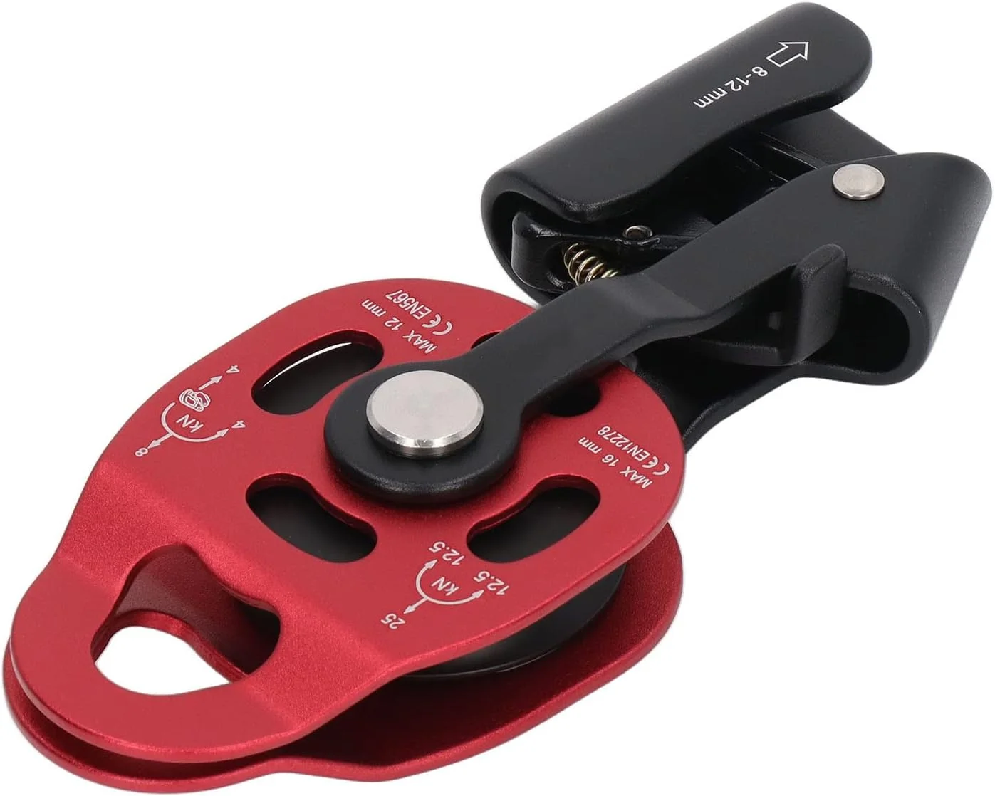 قرقره بالابر، آلیاژ هوانوردی با نیروی باربری 12.5KN، قرقره سنگین ضد خوردگی برای حمل و نقل (قرمز)