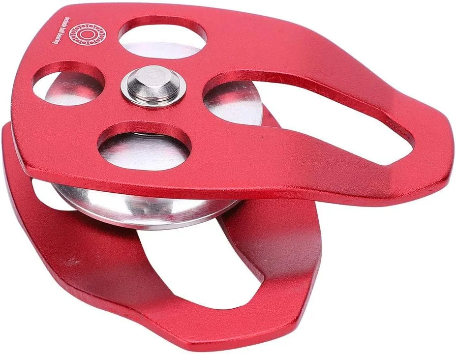 قرقره تکی 30KN Keenso با قرقره بزرگ آلیاژ آلومینیوم برای نجات کوهستان، صخره نوردی در فضای باز و کار در ارتفاع (قرمز)