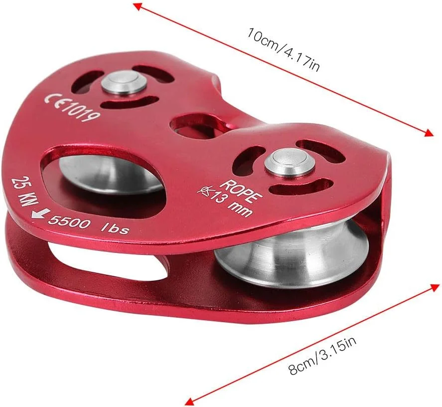 قرقره تک چرخشی سنگین وظیفه آلیاژ آلومینیوم KOSDFOGE 25KN، تجهیزات ایمنی کوهنوردی، برای زیپ لاین حیاط خلوت، کوهنوردی و نجات صخره نوردی (قرمز) قرقره تک چرخشی سنگین وظیفه آلیاژ آلومینیوم KOSDFOGE 25KN، تجهیزات ایمنی کوهنوردی، برای زیپ لاین حیاط خلوت، کوهنوردی و نجات صخره نوردی (قرمز)