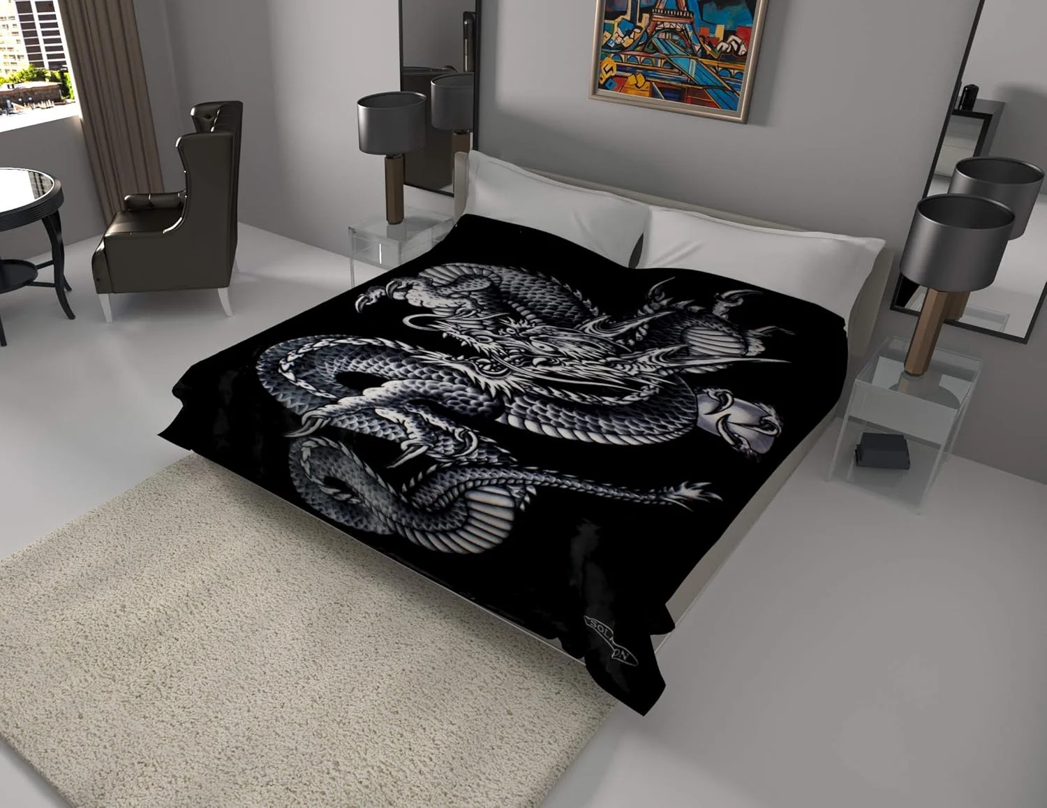 پتوی مینک فوق العاده ضخیم و سنگین وزن سولارون کره ای (Queen، اژدهای سیاه)