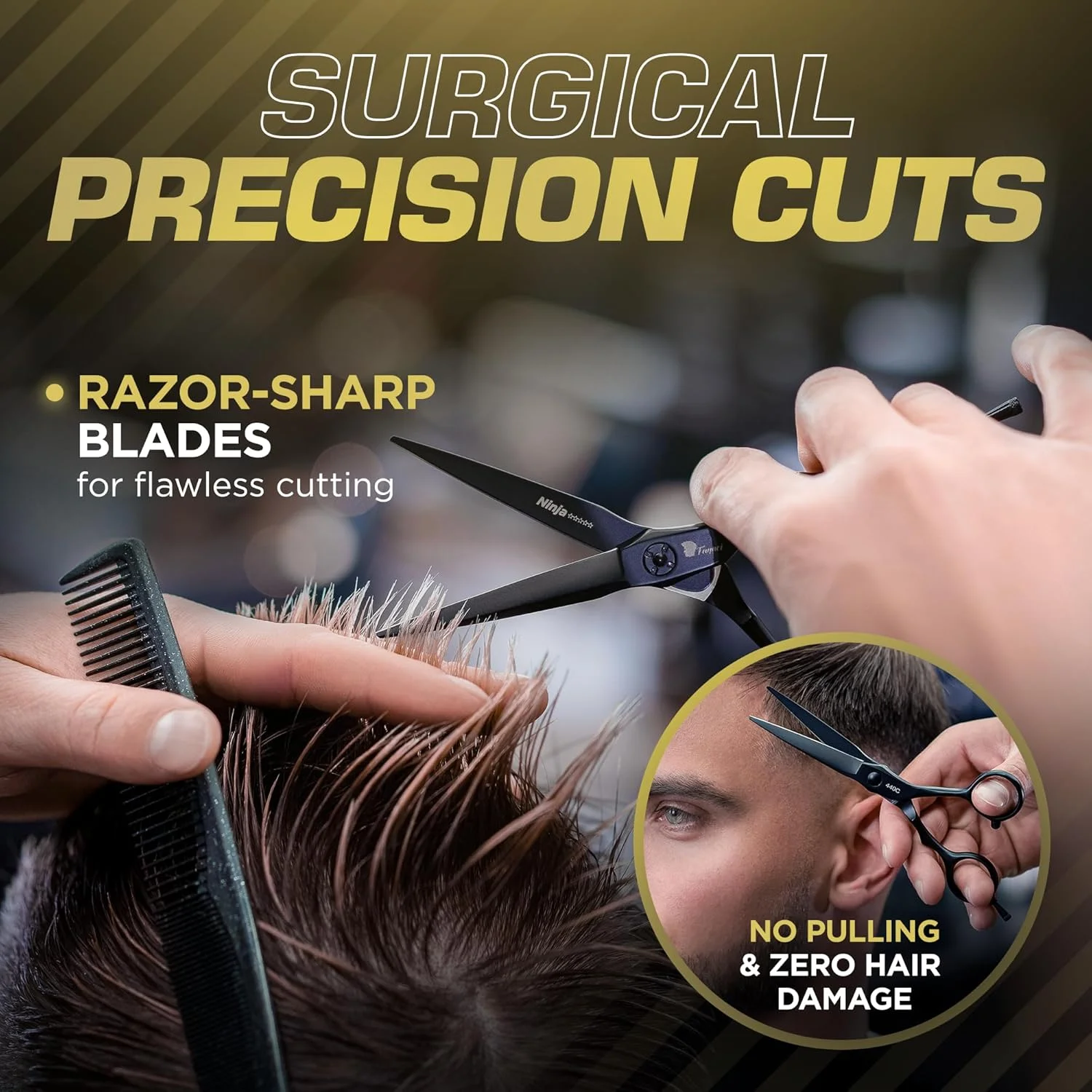 قیچی آرایشگری حرفه ای فاگاسی 6 اینچی فولاد 440C برای دقت فوق العاده، تیغه های بسیار تیز قیچی اصلاح مو برای زنان و مردان، قیچی موی بادوام و تیز برای اصلاح مو، قیچی آرایشگری