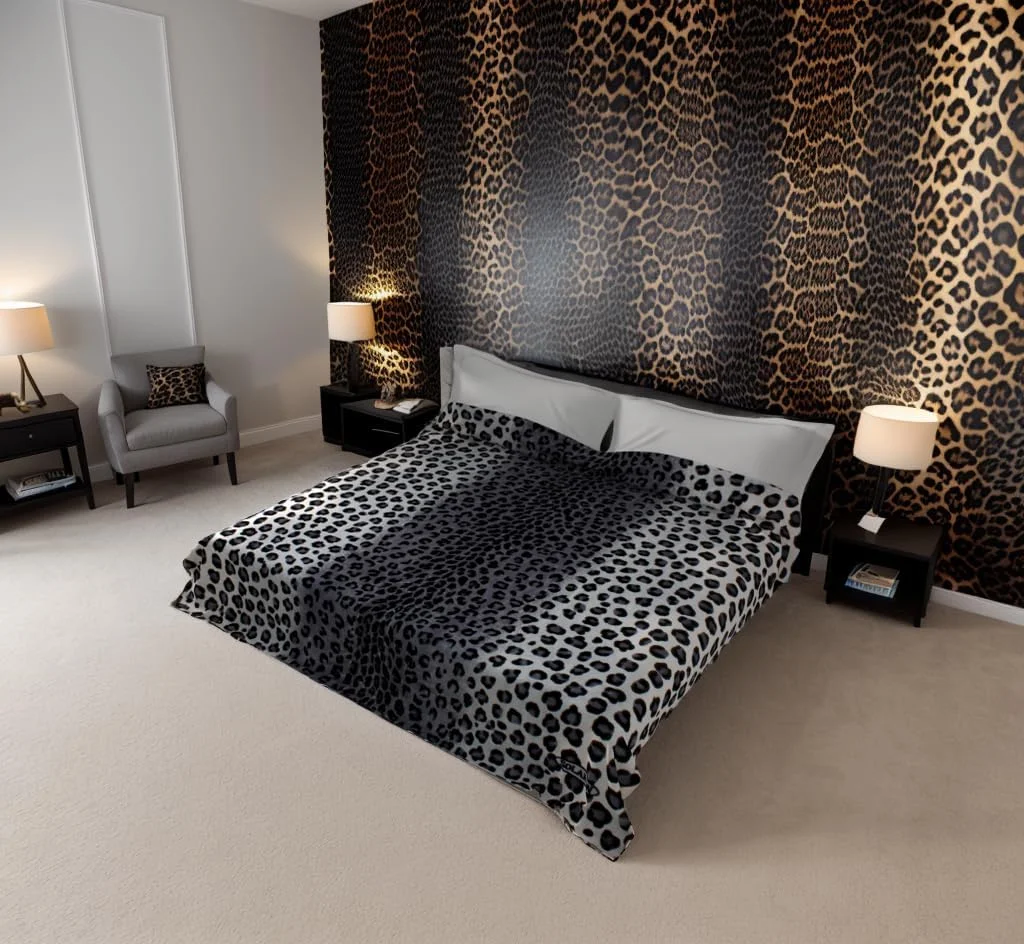 پتو سولارون فوق العاده ضخیم، سنگین وزن، ابریشمی نرم، بادوام، دو رو، مناسب تخت خواب، لحاف و روتختی (Queen, پلنگی خاکستری)