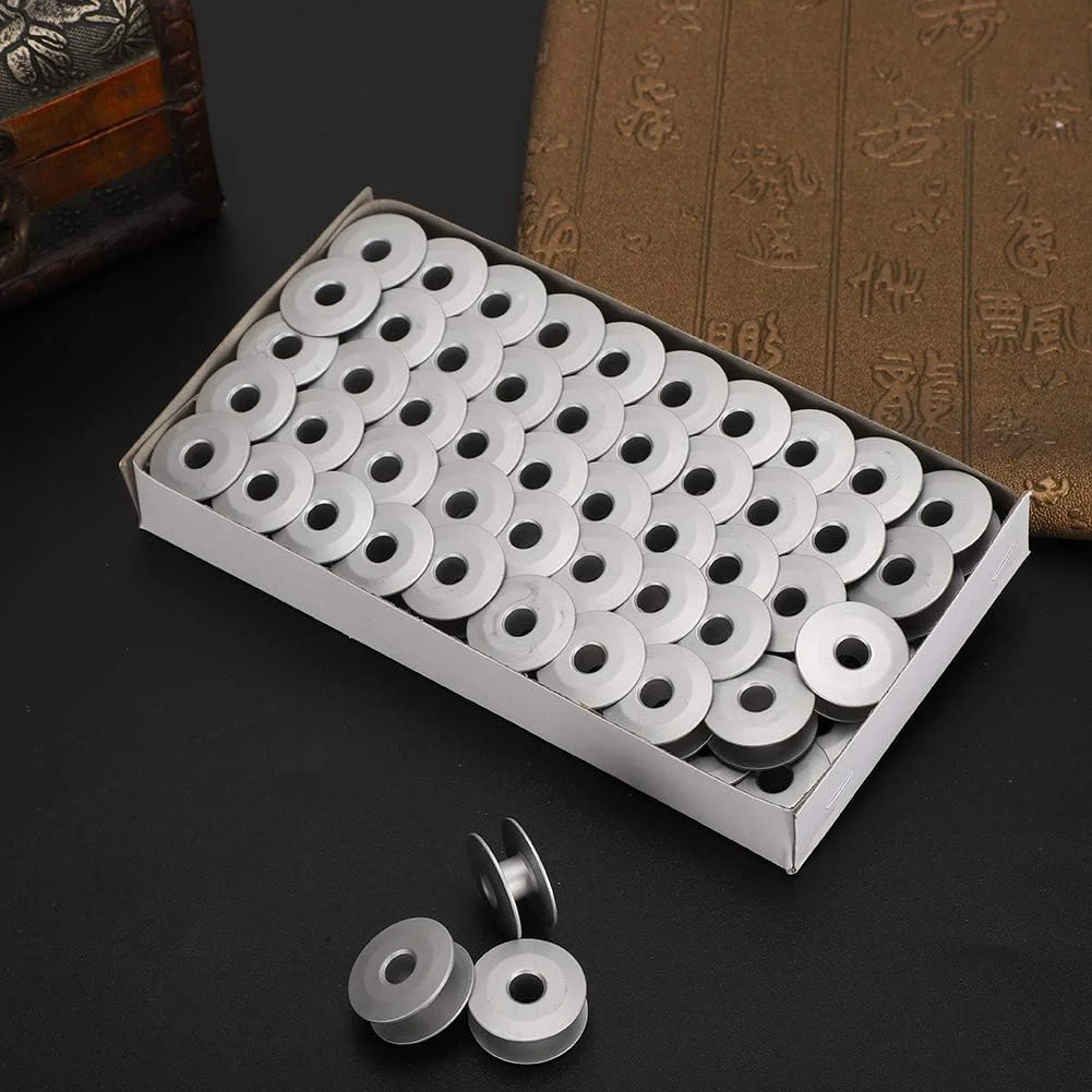 Flat Bobbins, 100Pcs Metal Sewing Machine Bobbins, Aluminum Bobbins Size for Flat Embroidery Car Sewing Machine Replacement Accessories(Inclined) Flat Bobbins, 100Pcs Metal Sewing Machine Bobbins, Aluminum Bobbins Size for Flat Embroidery Car Sewing Machine Replacement Accessories(Inclined)