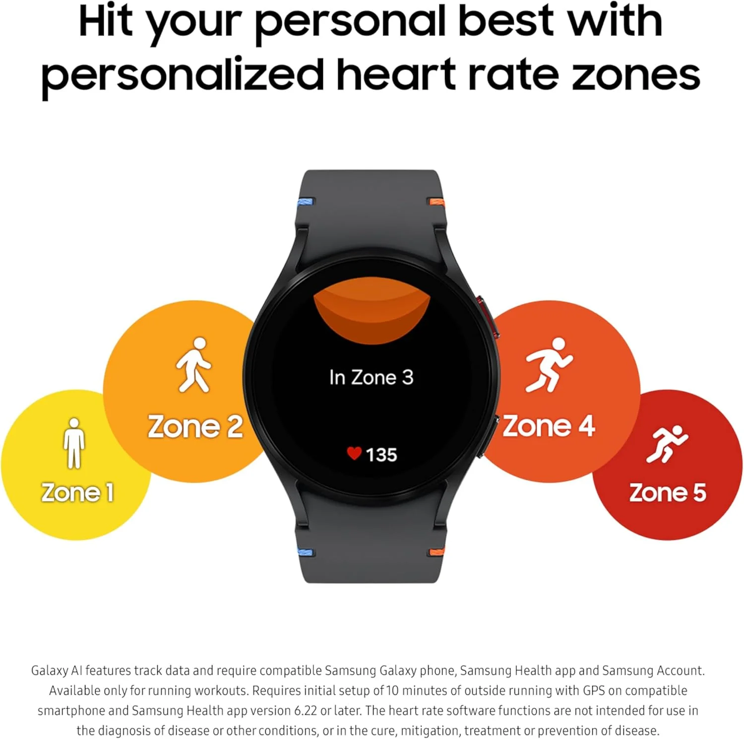 ساعت هوشمند SAMSUNG Galaxy Watch FE 40mm LTE AI با قابلیت ردیابی تناسب اندام، سنسور BIA، مناطق ضربان قلب شخصی‌سازی‌شده، ردیاب ضربان قلب، پایش خواب، 2024، مشکی [نسخه ایالات متحده]