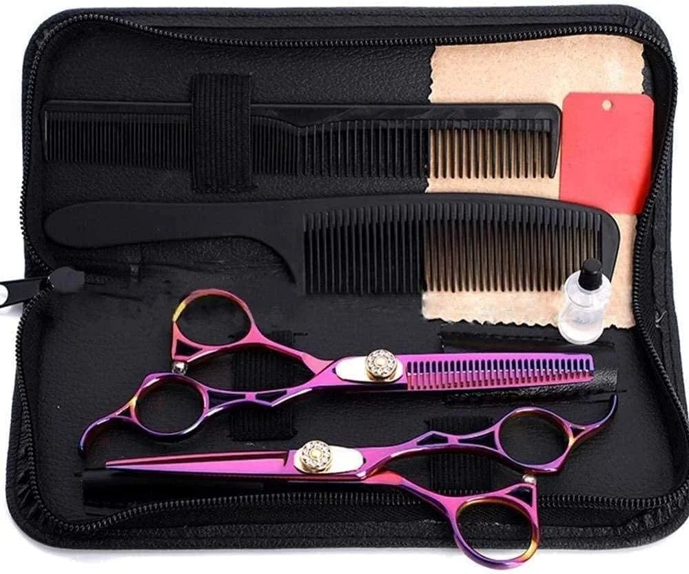 قیچی آرایشگری حرفه ای ENPAP، قیچی پیرایش مو متخلخل 17.8 سانتی متر، نقره ای رنگ، فولاد ضد زنگ 440C، مناسب برای آرایشگاه ها یا استفاده خانگی قیچی آرایشگری حرفه ای ENPAP، قیچی پیرایش مو متخلخل 17.8 سانتی متر، نقره ای رنگ، فولاد ضد زنگ 440C، مناسب برای آرایشگاه ها یا استفاده خانگی