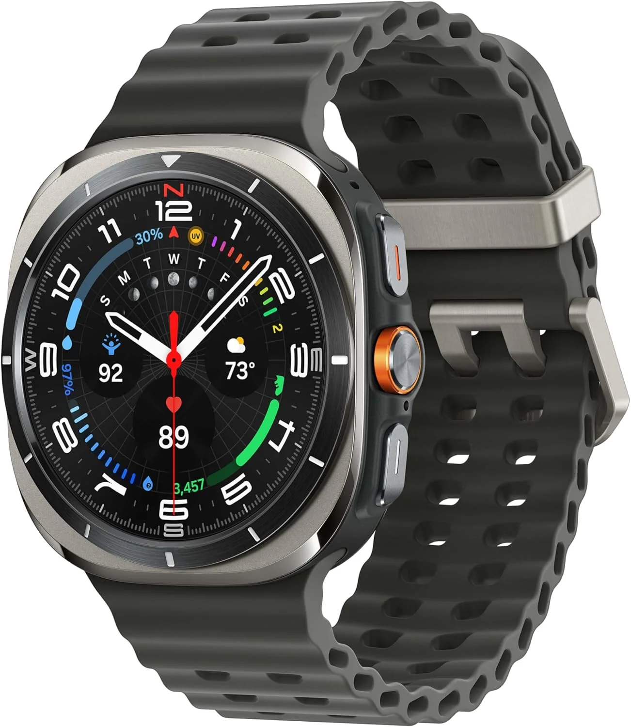 ساعت هوشمند SAMSUNG Galaxy Watch Ultra 47mm LTE AI با قابلیت امتیازدهی انرژی، نکات سلامتی، ردیابی ضربان قلب، پایش خواب، ردیاب تناسب اندام، GPS، مدل 2024، نقره ای تیتانیومی [نسخه ایالات متحده]