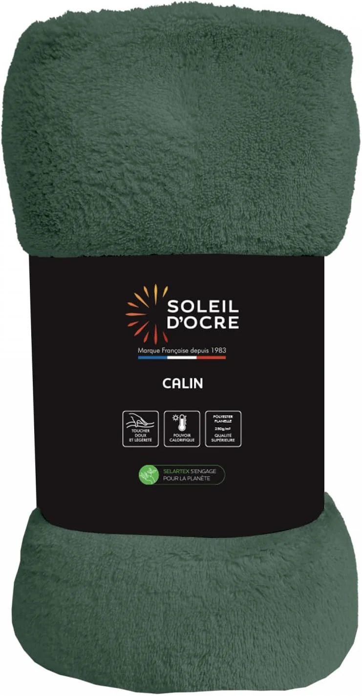 پتوی فلانل خاکی رنگ Soleil d'ocre، ابعاد 180 در 220 سانتی متر