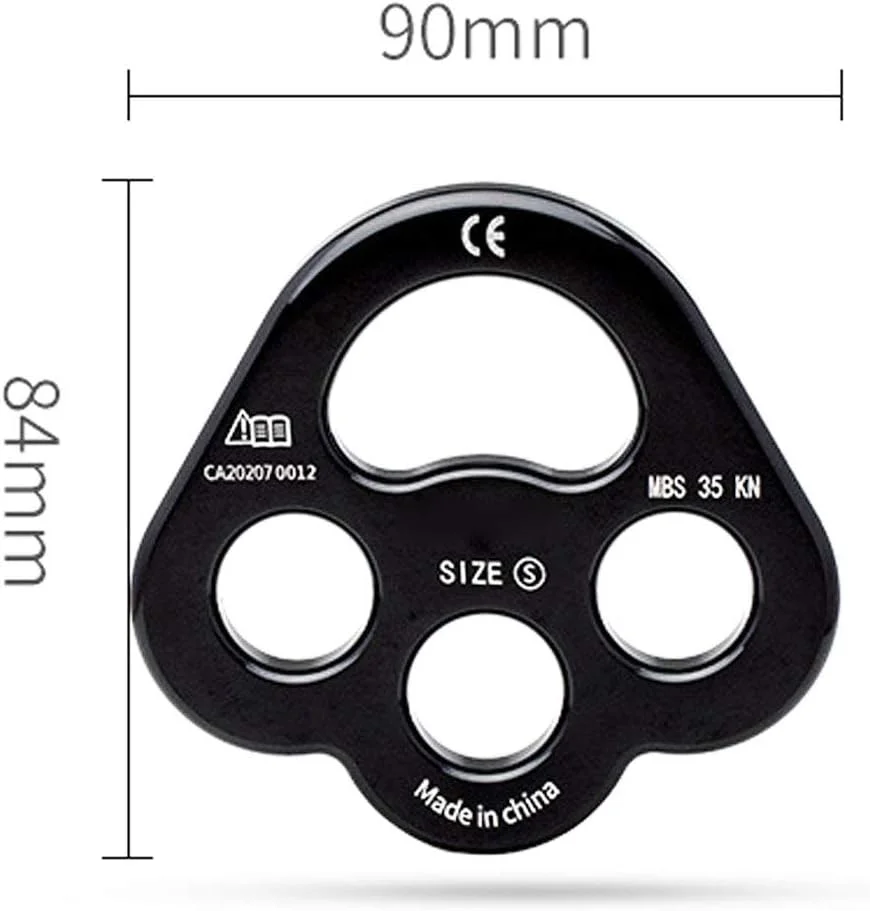 قرقره کوهنوردی، 35kn بادوام و چند منظوره برای سیستم قرقره غارنوردی و نجات صخره نوردی و سایر فعالیت های فضای باز، صفحه جزء نیروی 3 سوراخه، 90x84 میلی متر