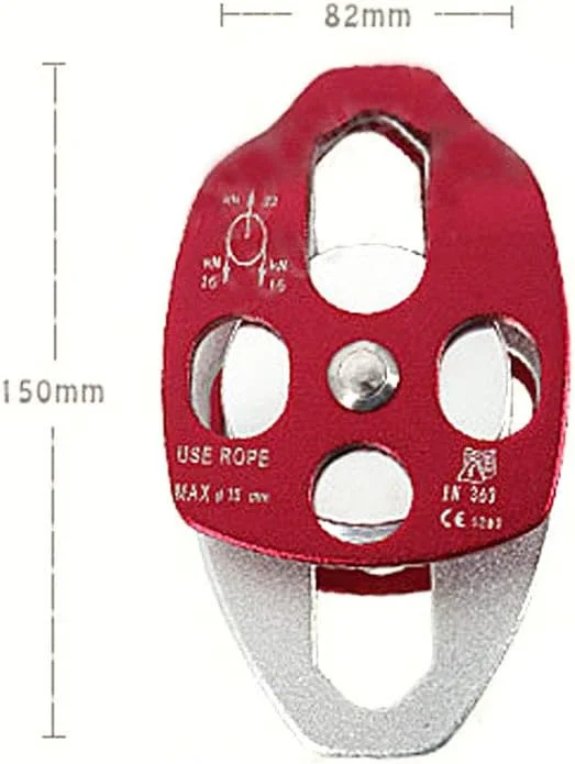 قرقره میکرو NANANA 32KN، قرقره ترولی ثابت، قرقره تک تسمه صفحه جانبی ثابت صخره نوردی، ابزار بقا در فضای باز، قرقره یوگا تجهیزات حمل و نقل در ارتفاع بالا، 150x82 میلی متر