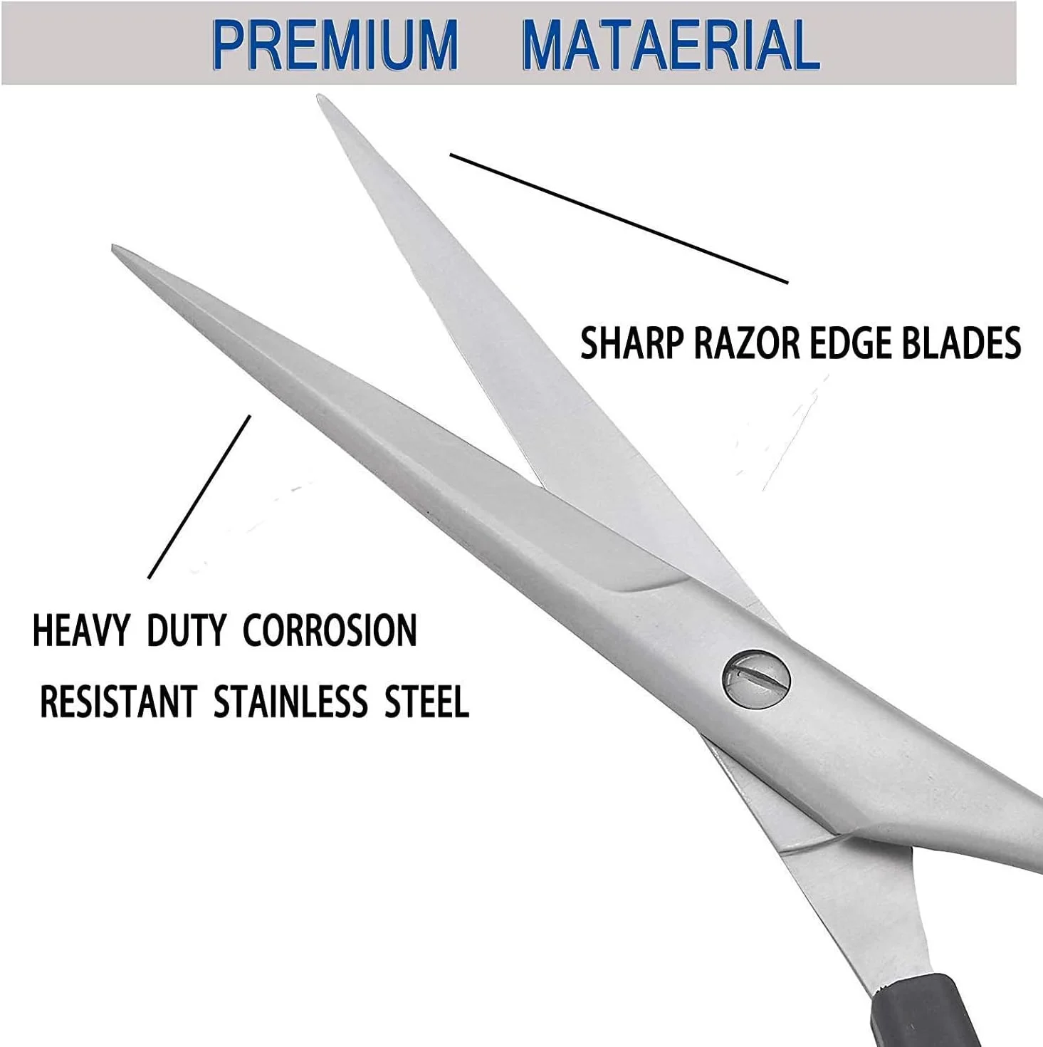 ست قیچی آرایشگری حرفه ای بلند BEAUTRISTRO، قیچی موی استیل ضد زنگ تیز به همراه یک قیچی اره ای دو طرفه، 6.5 اینچ (مجموعه 2 عددی)