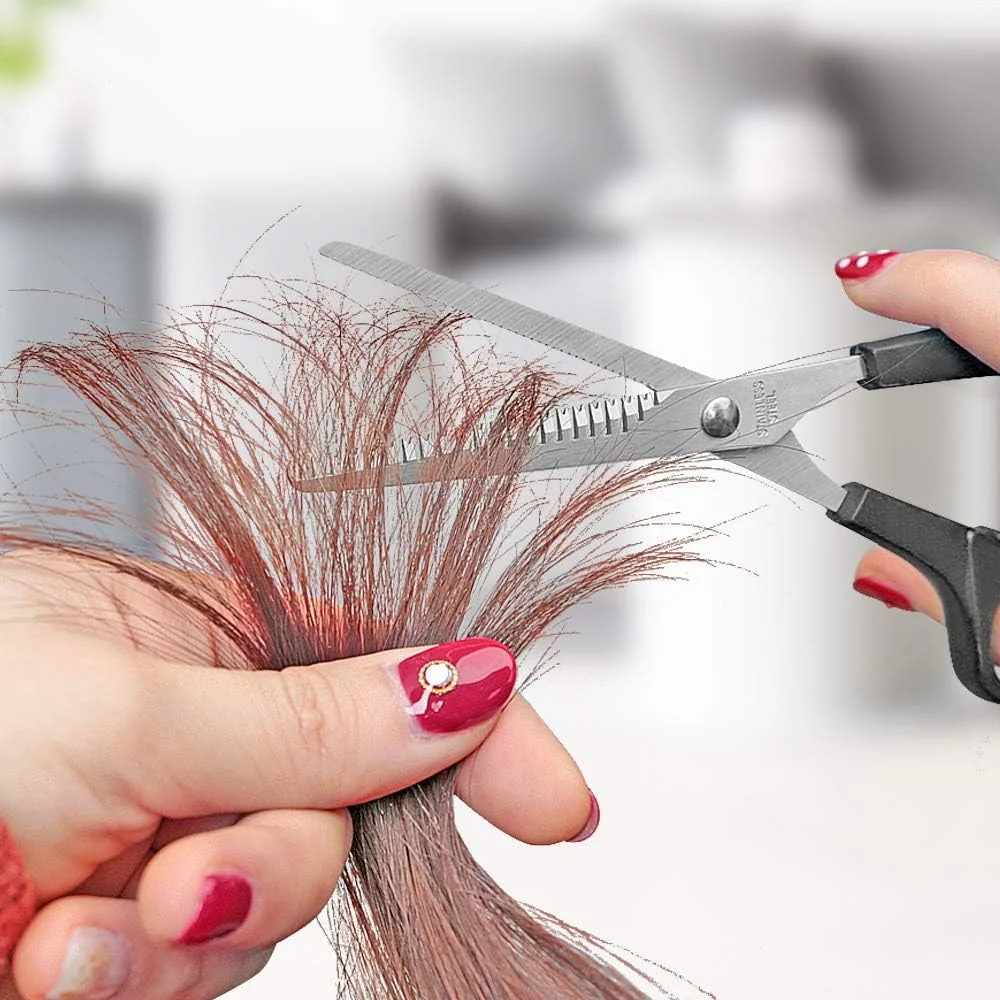 قیچی پیتاژ مو آسدیرنه CCR، قیچی بافت دهنده، قیچی آرایشگری، مناسب برای آرایشگران یا استفاده خانگی، استیل ضد زنگ، 6 اینچ، مشکی قیچی پیتاژ مو آسدیرنه CCR، قیچی بافت دهنده، قیچی آرایشگری، مناسب برای آرایشگران یا استفاده خانگی، استیل ضد زنگ، 6 اینچ، مشکی